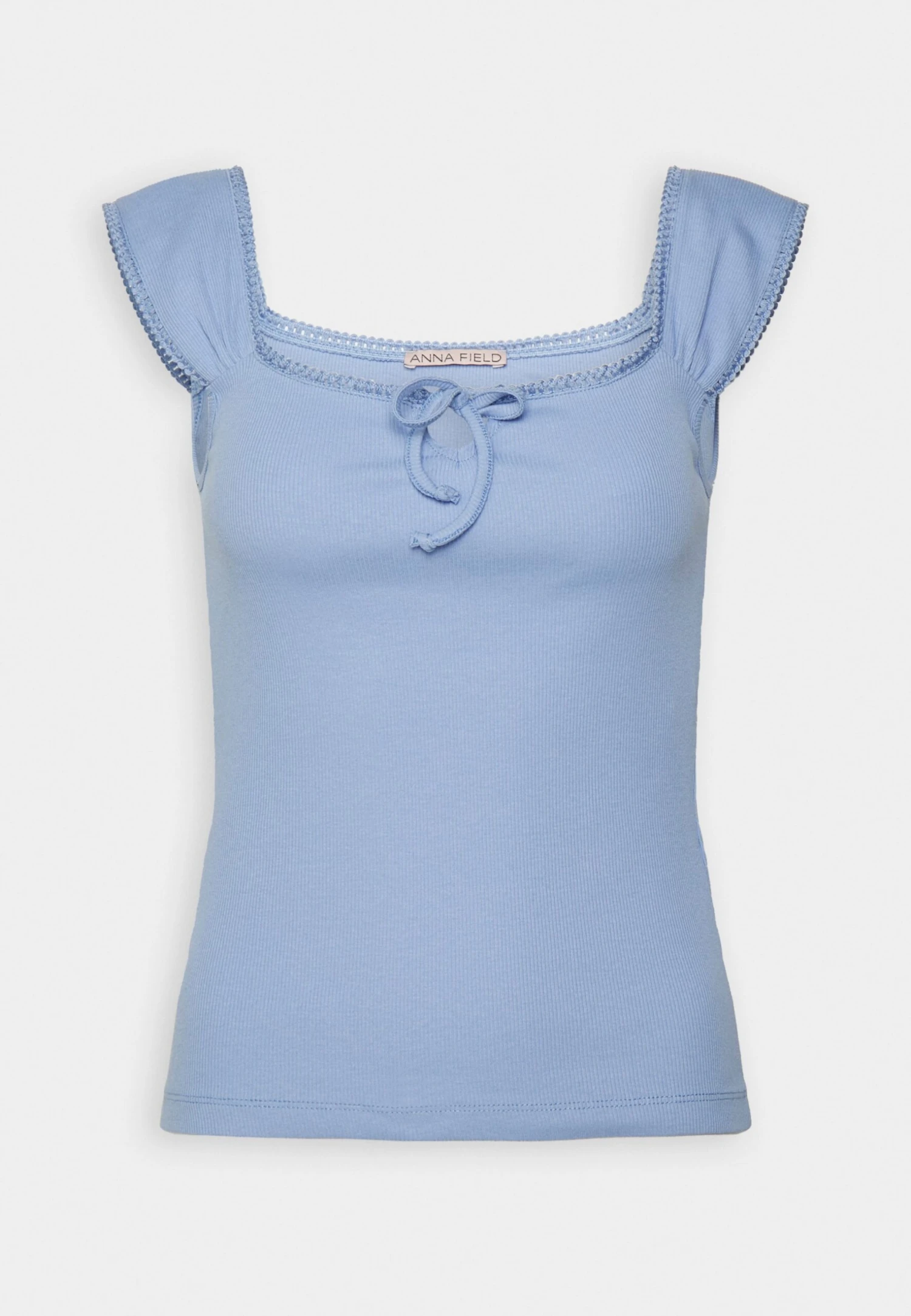 Anna Field T-shirt Z Nadrukiem - Light Blue - obrazek 4