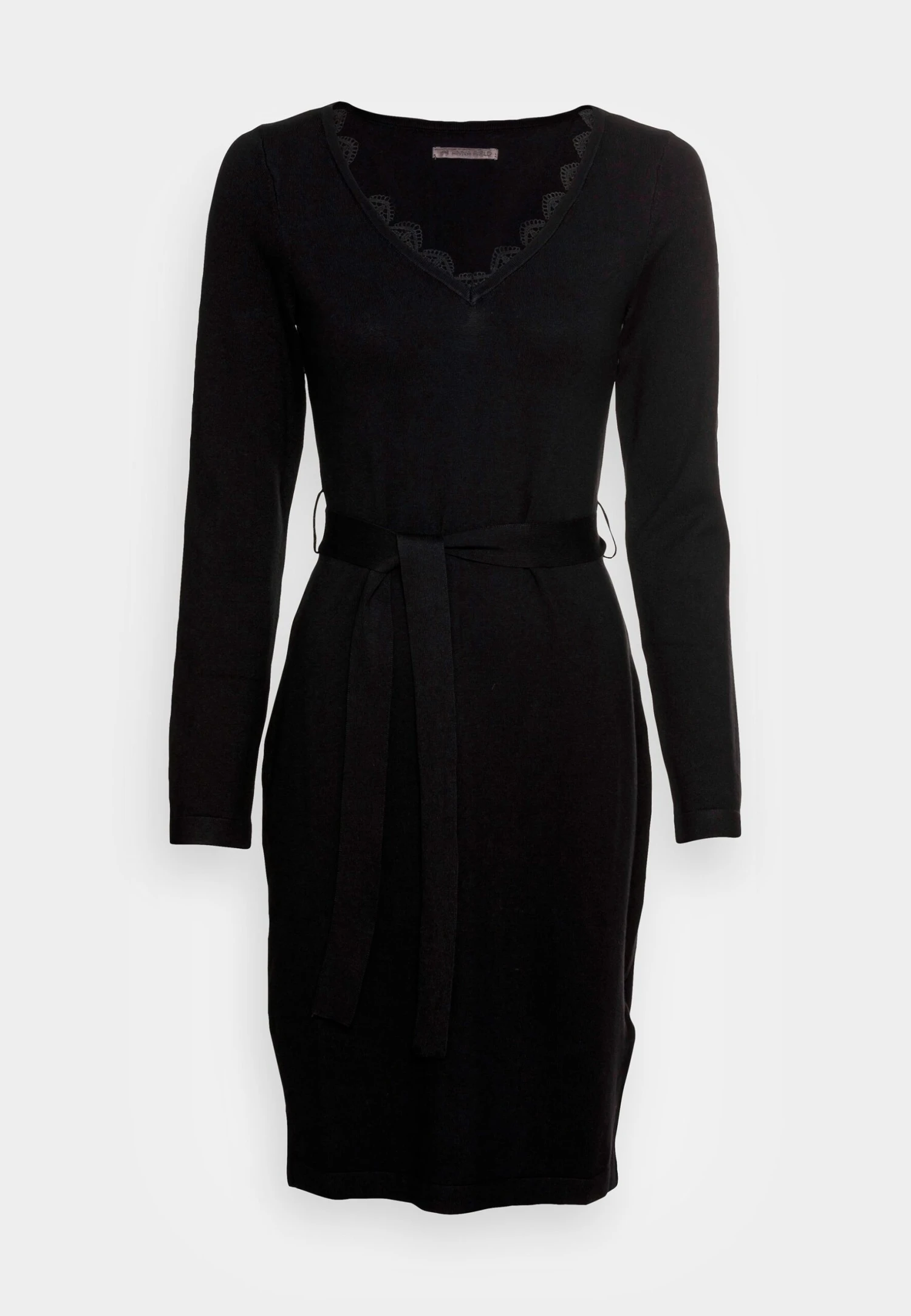 Anna Field LACE INSERT V NECKLINE LOOSE DRESS - Sukienka Dzianinowa - Black - obrazek 4