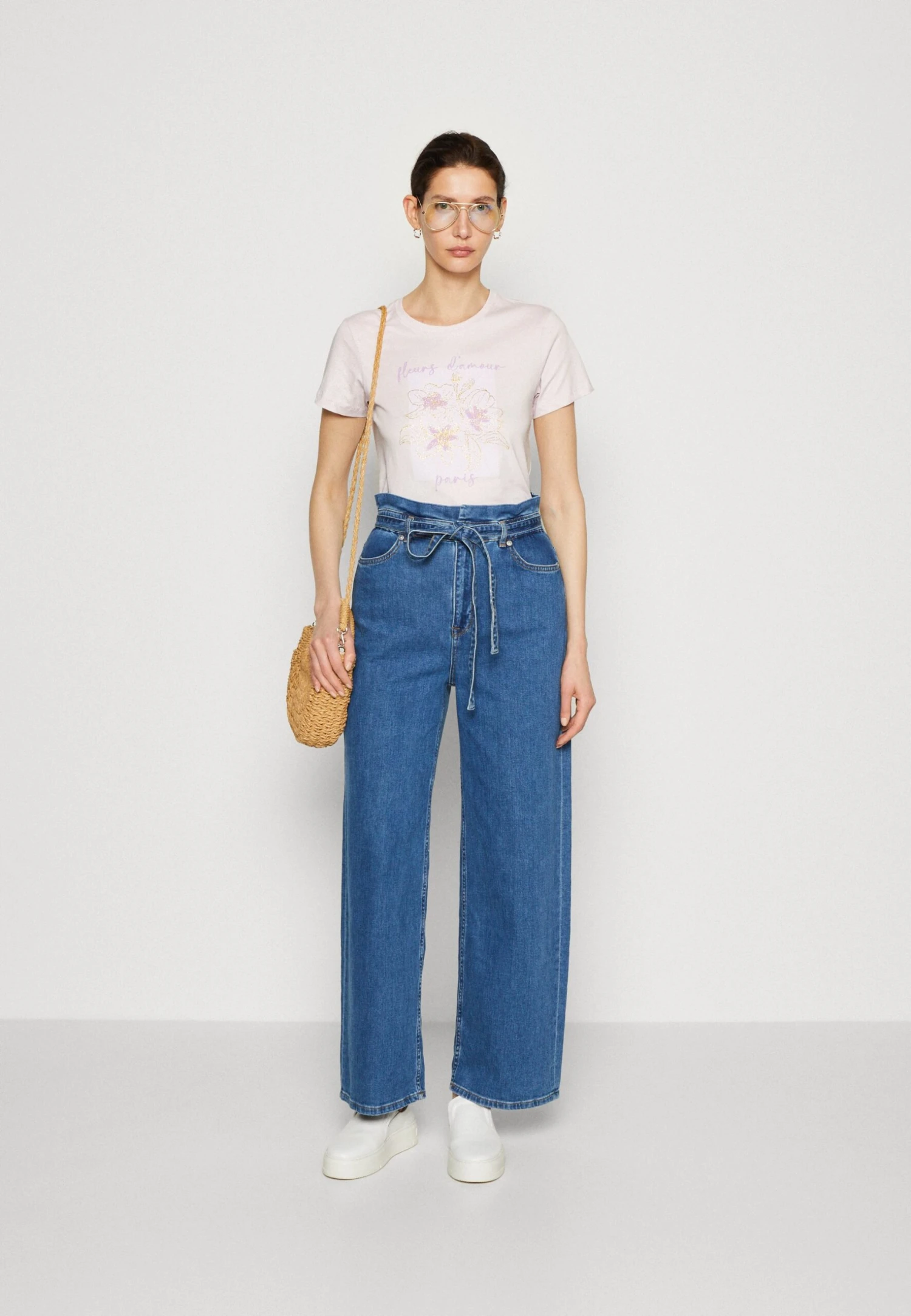 Anna Field T-shirt Z Nadrukiem - Lilac - obrazek 2