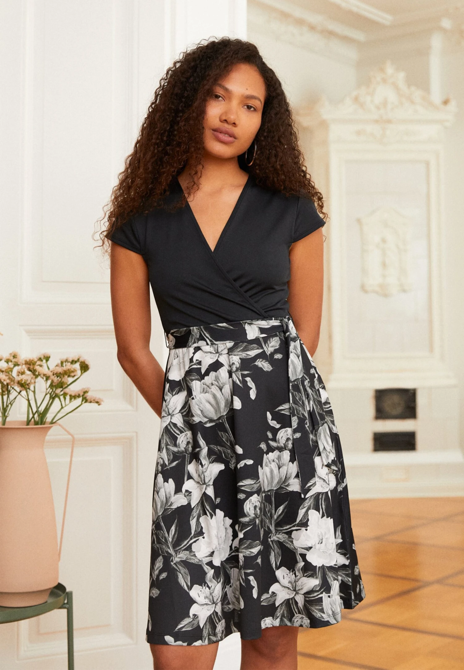 Anna Field Sukienka Z Dżerseju - Black/grey/white