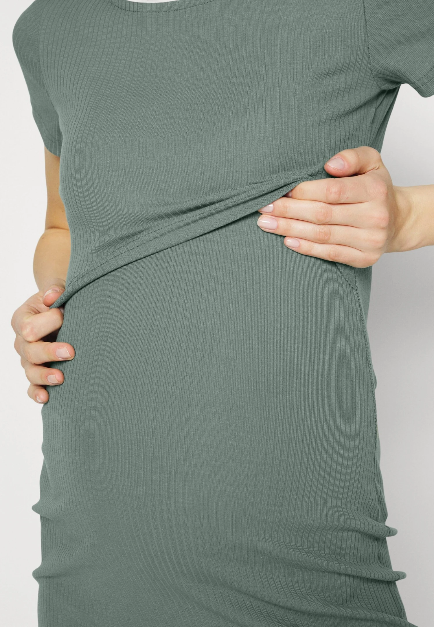 SHORT SLEEVES - Sukienka Z Dżerseju - Green - obrazek 4