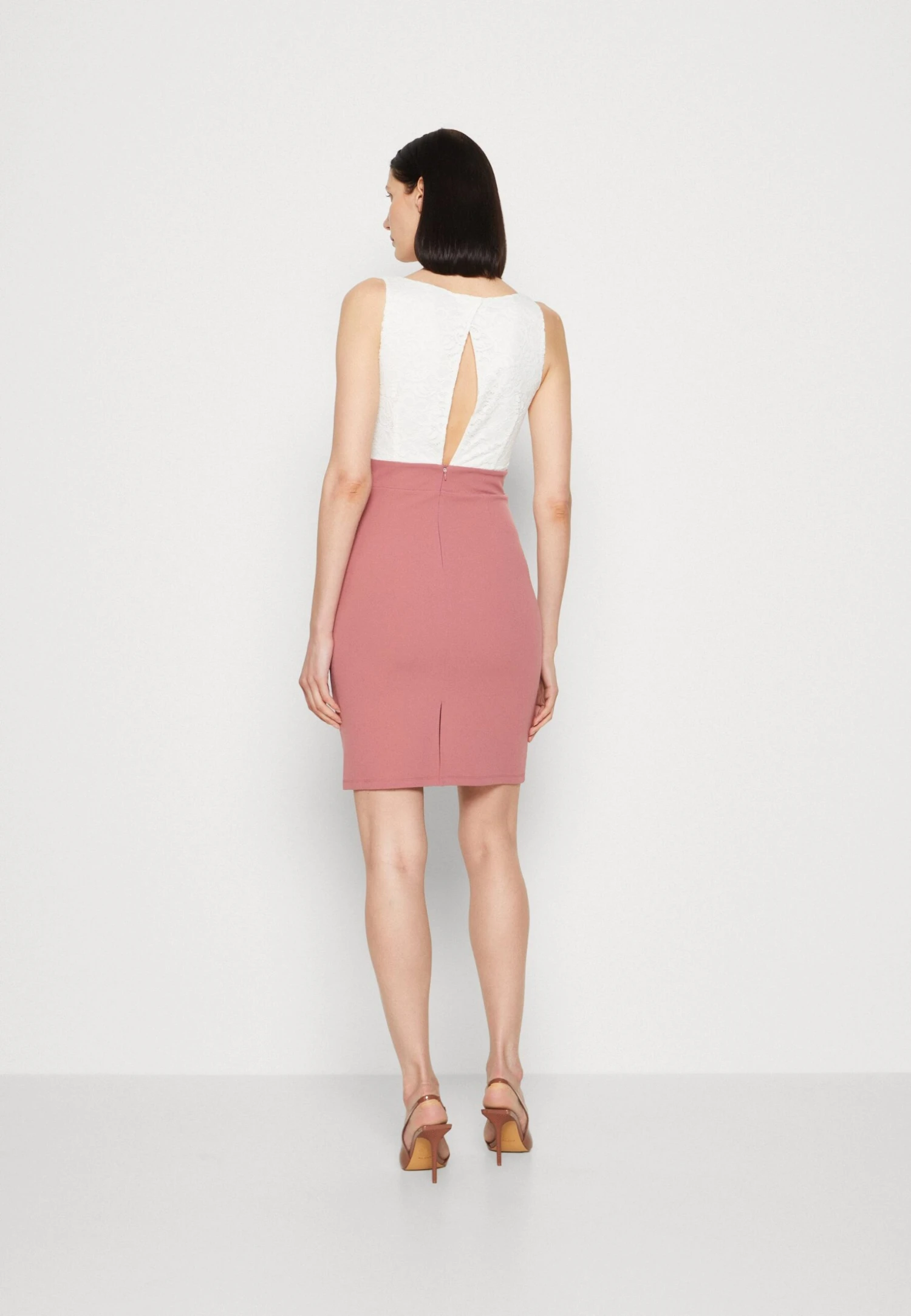 Anna Field Sukienka Z Dżerseju - White/pink - obrazek 3