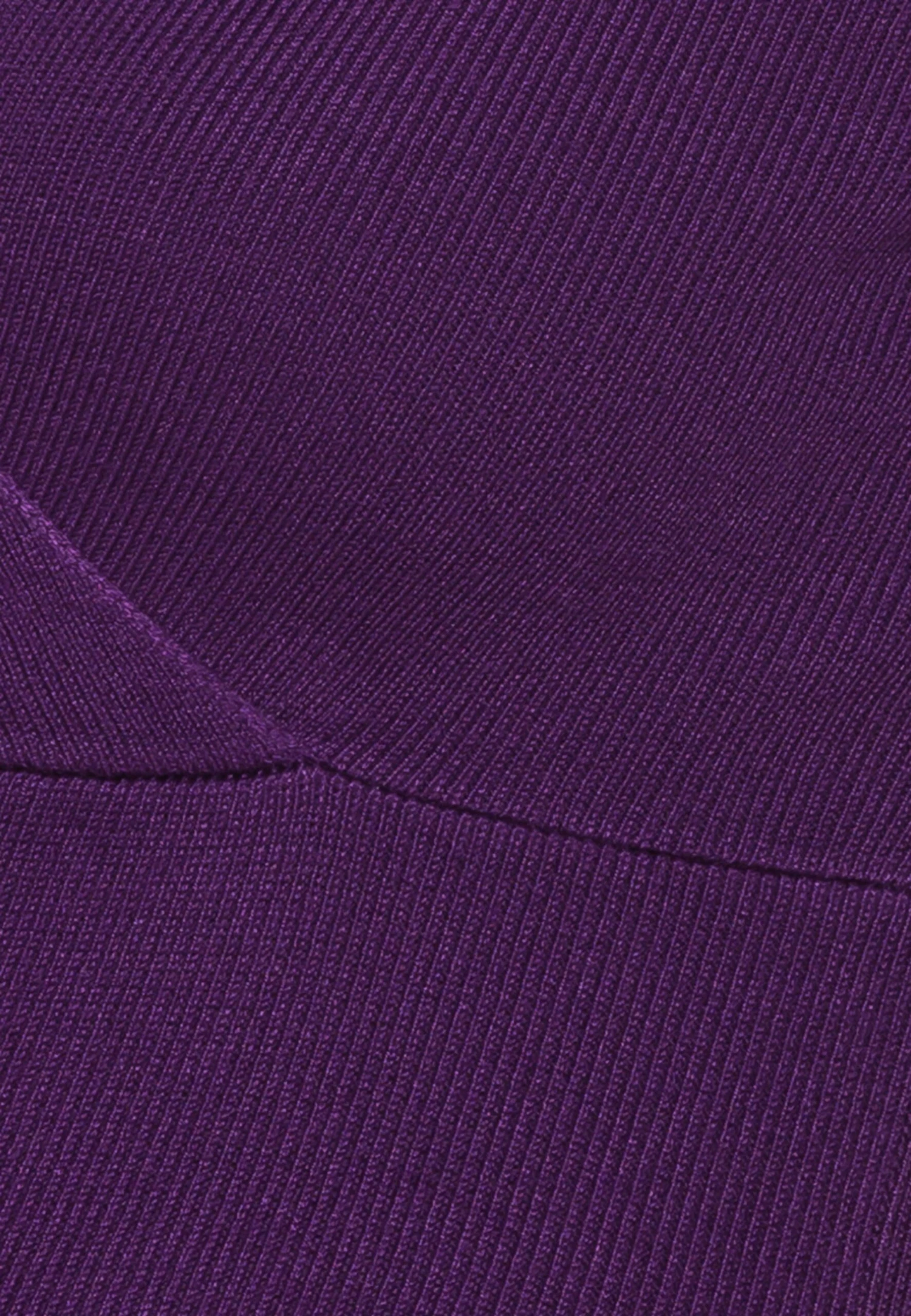 V AUSSCHNITT MINI BODYCON RIPP STRICKKLEID - Sukienka Dzianinowa - Purple - obrazek 3
