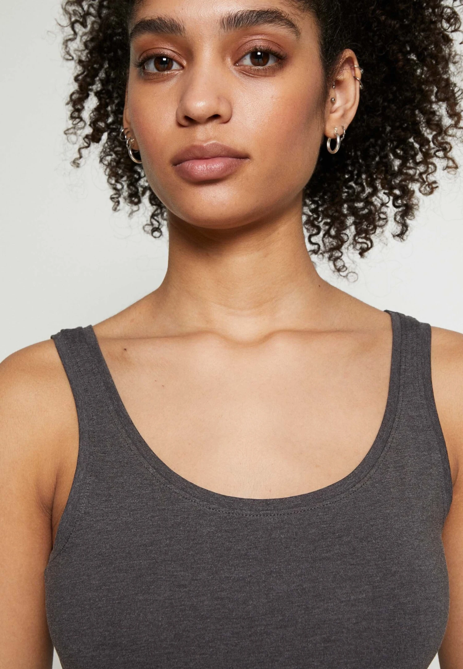 Anna Field BASIC TANK 3er Pack - Top - Black White Mottl - obrazek 5