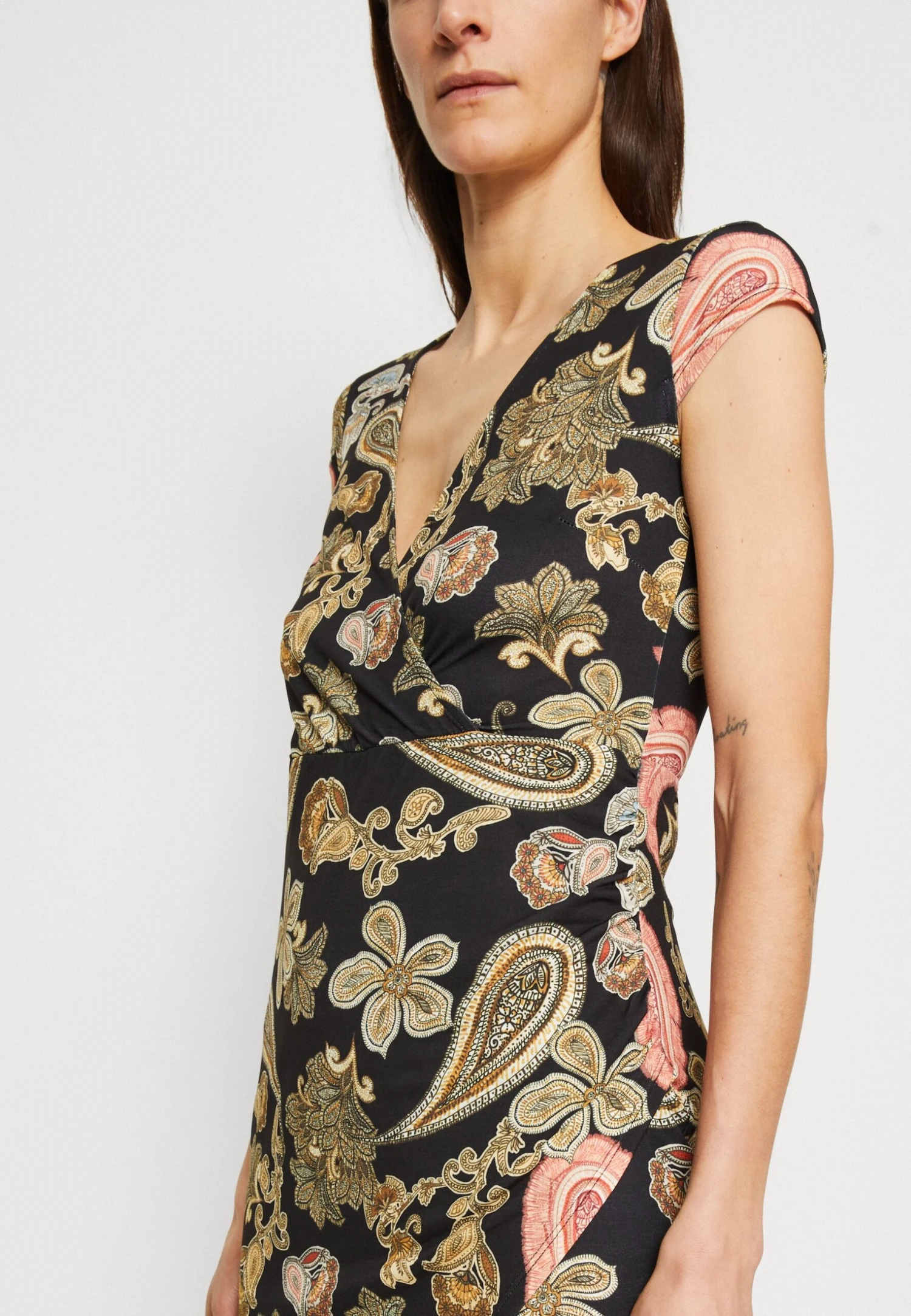 Anna Field Sukienka Z Dżerseju - Black/multi Coloured - obrazek 8