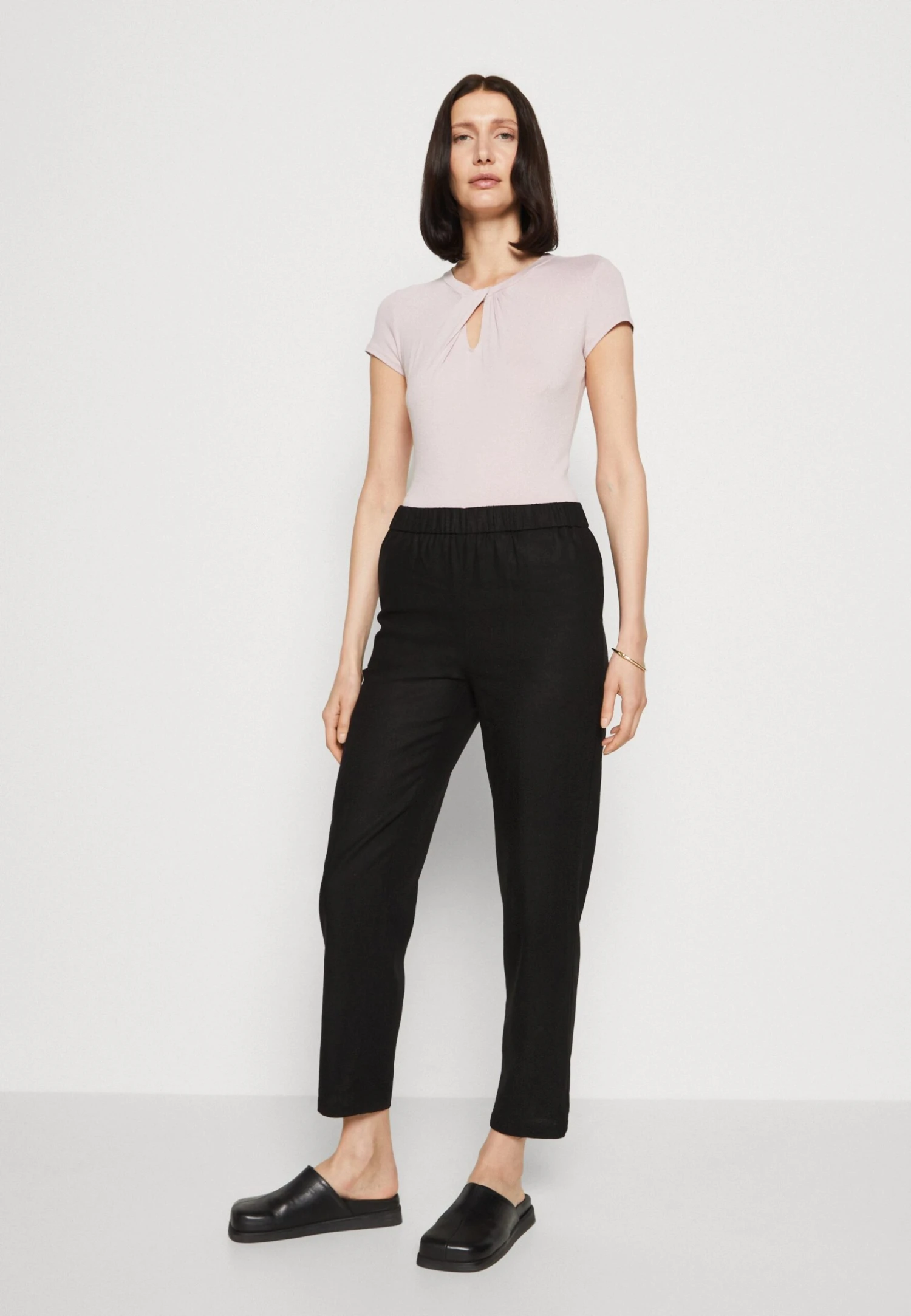 Anna Field T-shirt Z Nadrukiem - Purple - obrazek 4