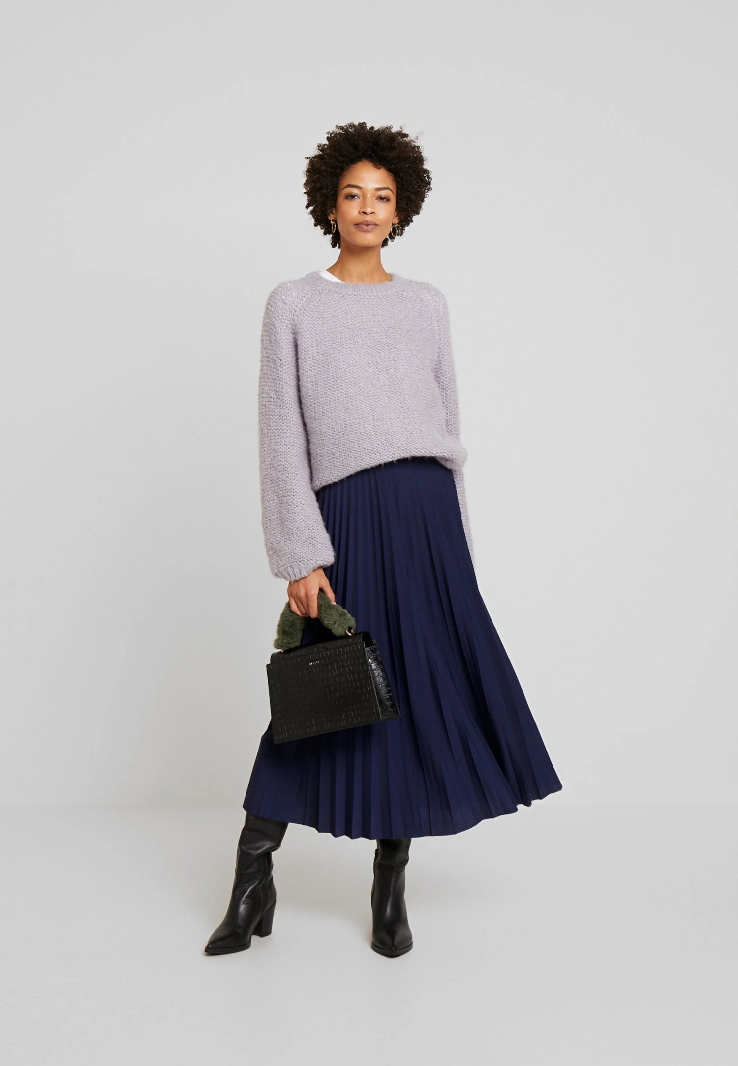 Anna Field Plisse A-line Midi Skirt - Spódnica Trapezowa - Maritime Blue - obrazek 2
