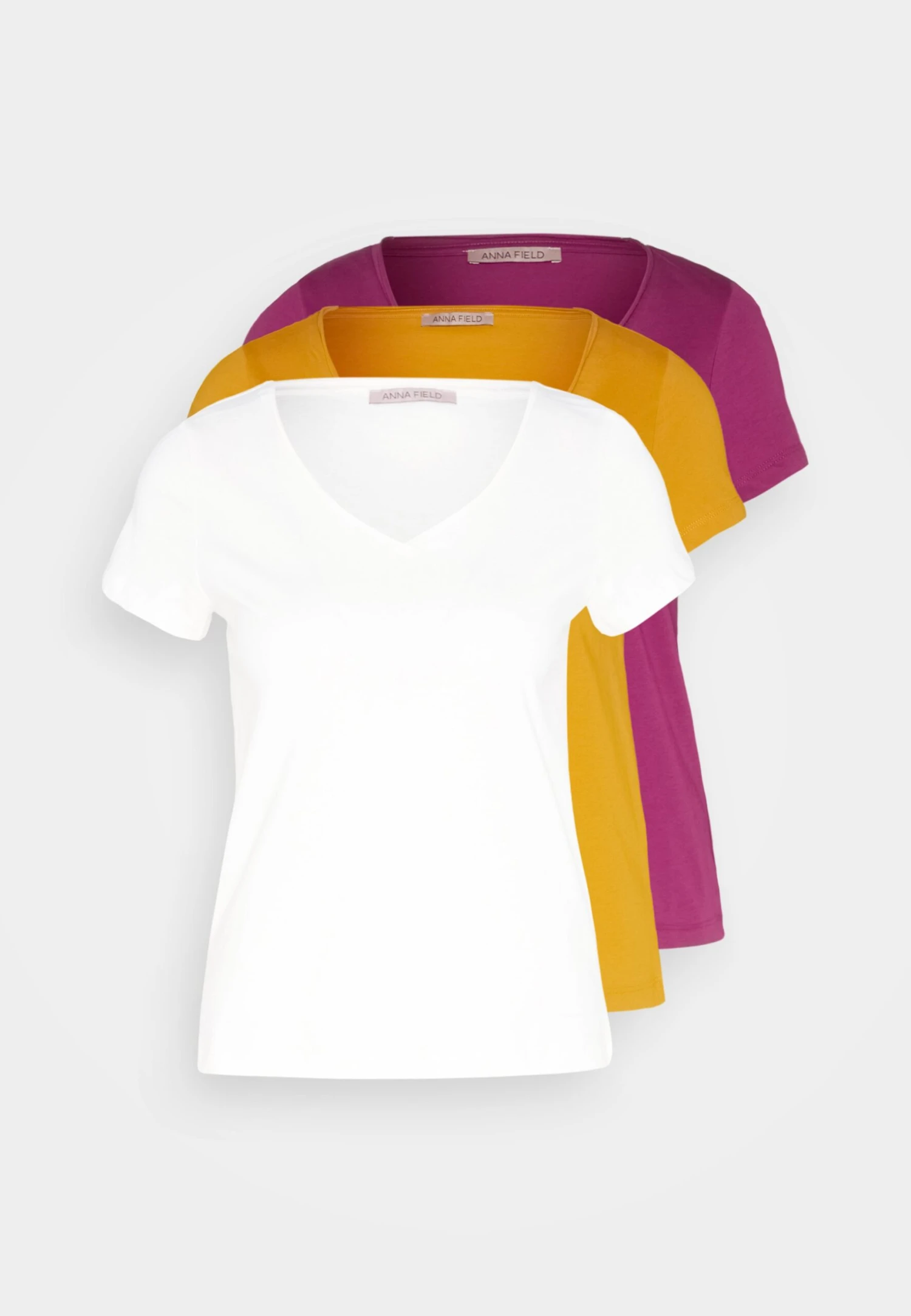 Anna Field 3 PACK - T-shirt Basic - Dark Yellow/purple/white - obrazek 7