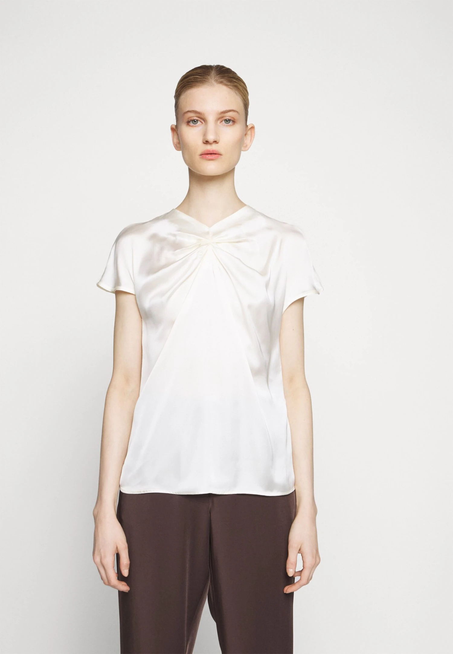 Anna Field T-shirt Z Nadrukiem - Off White - obrazek 3