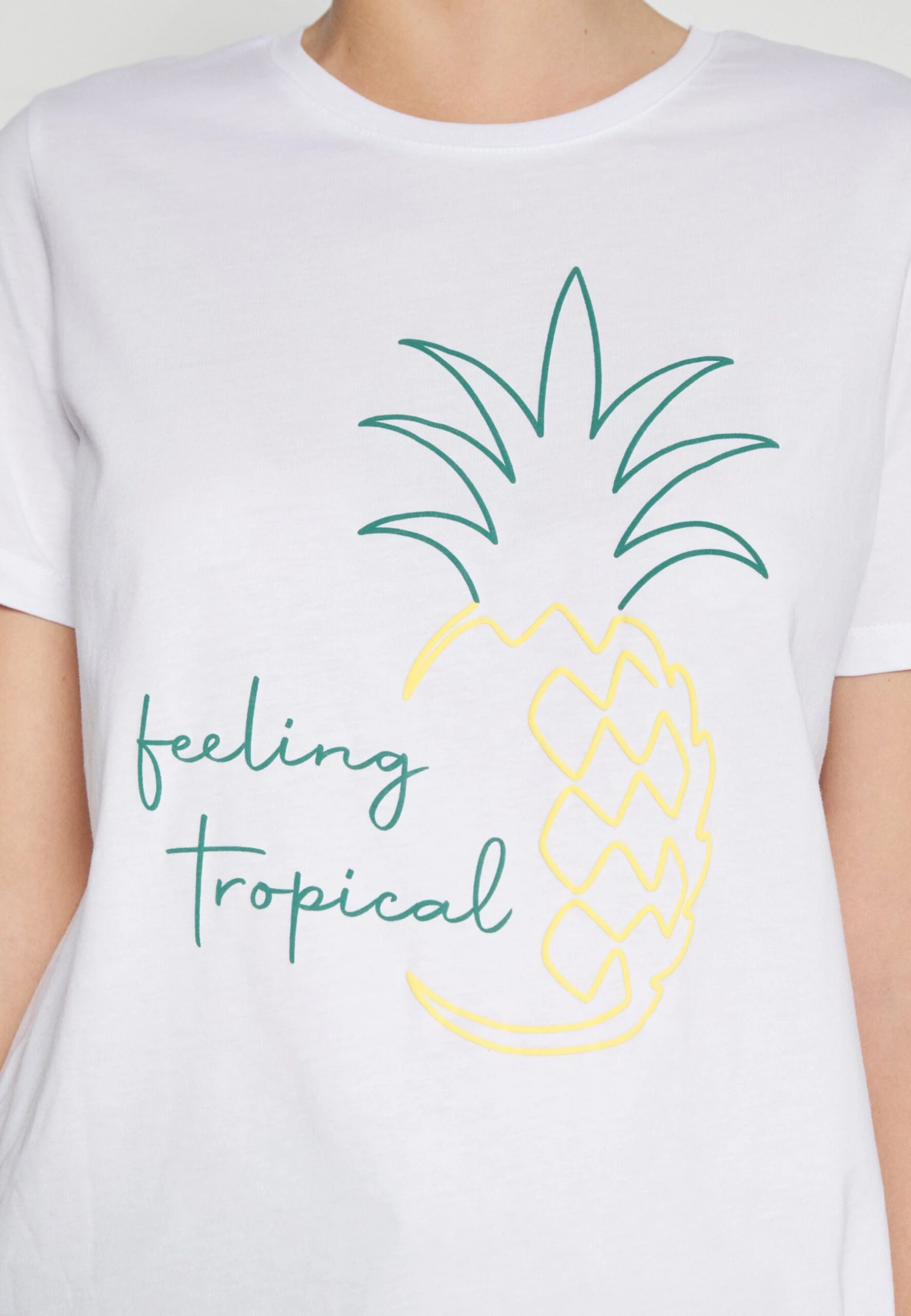 Anna Field HATTIE PINEAPPLE PUFF - T-shirt Z Nadrukiem - White - obrazek 7