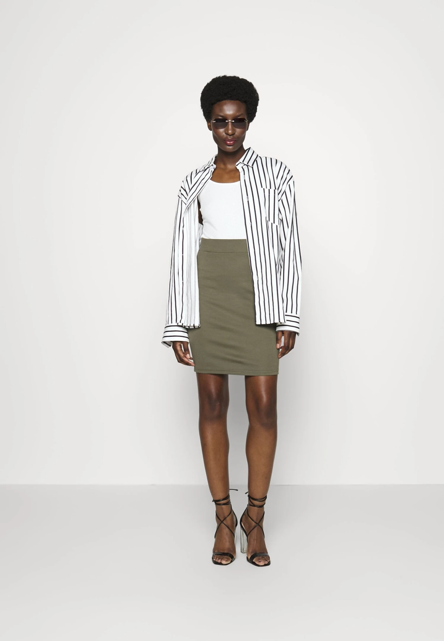 Anna Field 2PACK - Spódnica Mini - Black/khaki