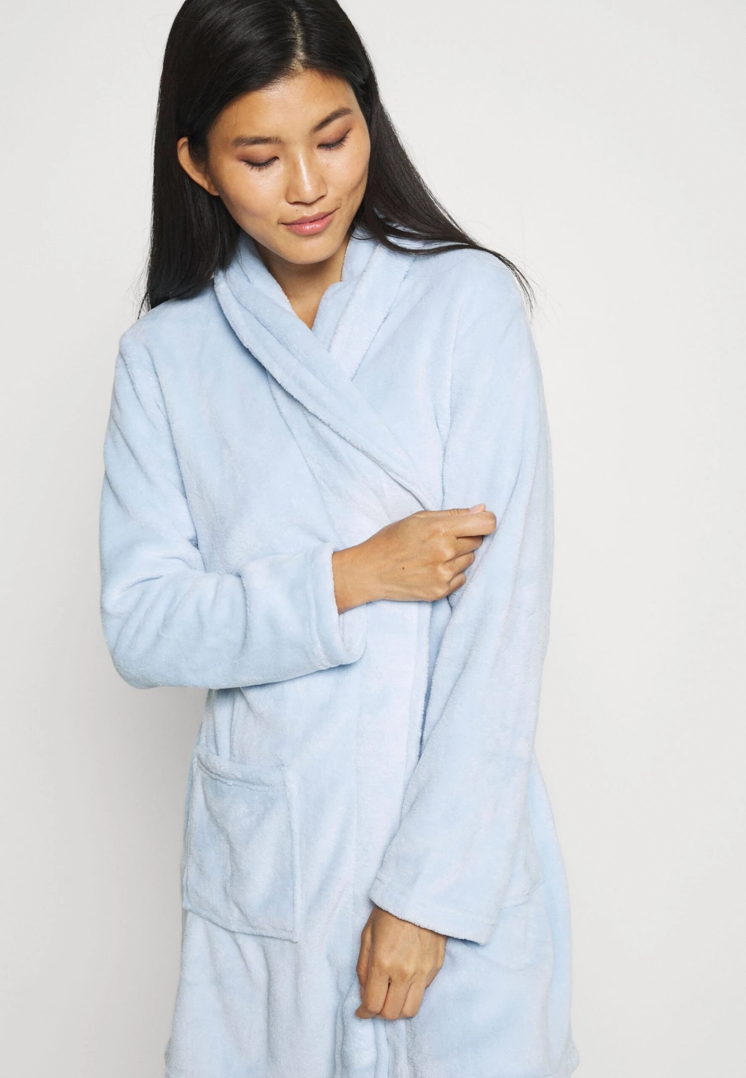 Anna Field LADIES PLUSH BATHROBE - Szlafrok - Blue - obrazek 4