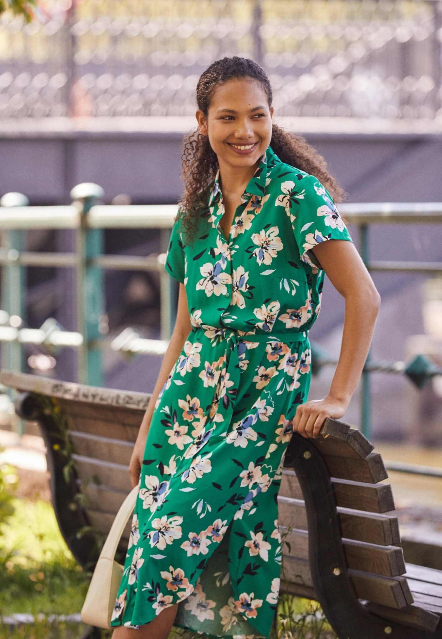 Anna Field Sukienka Koszulowa - Green/pink