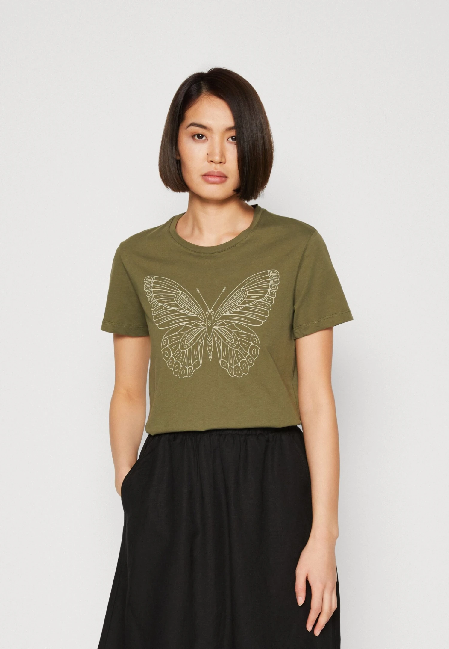 Anna Field T-shirt Z Nadrukiem - Green