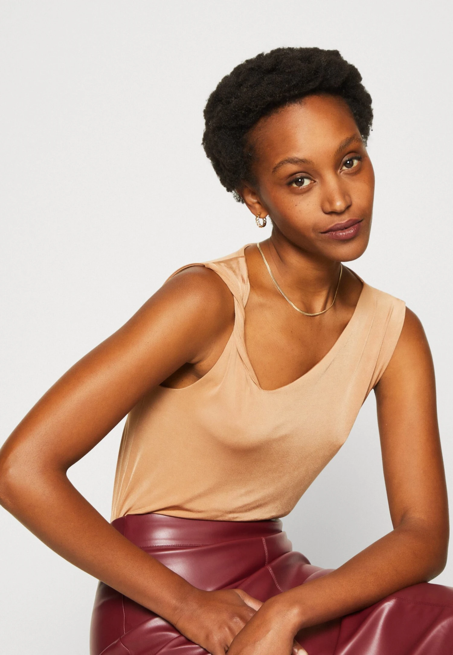 Anna Field Top - Light Brown - obrazek 4