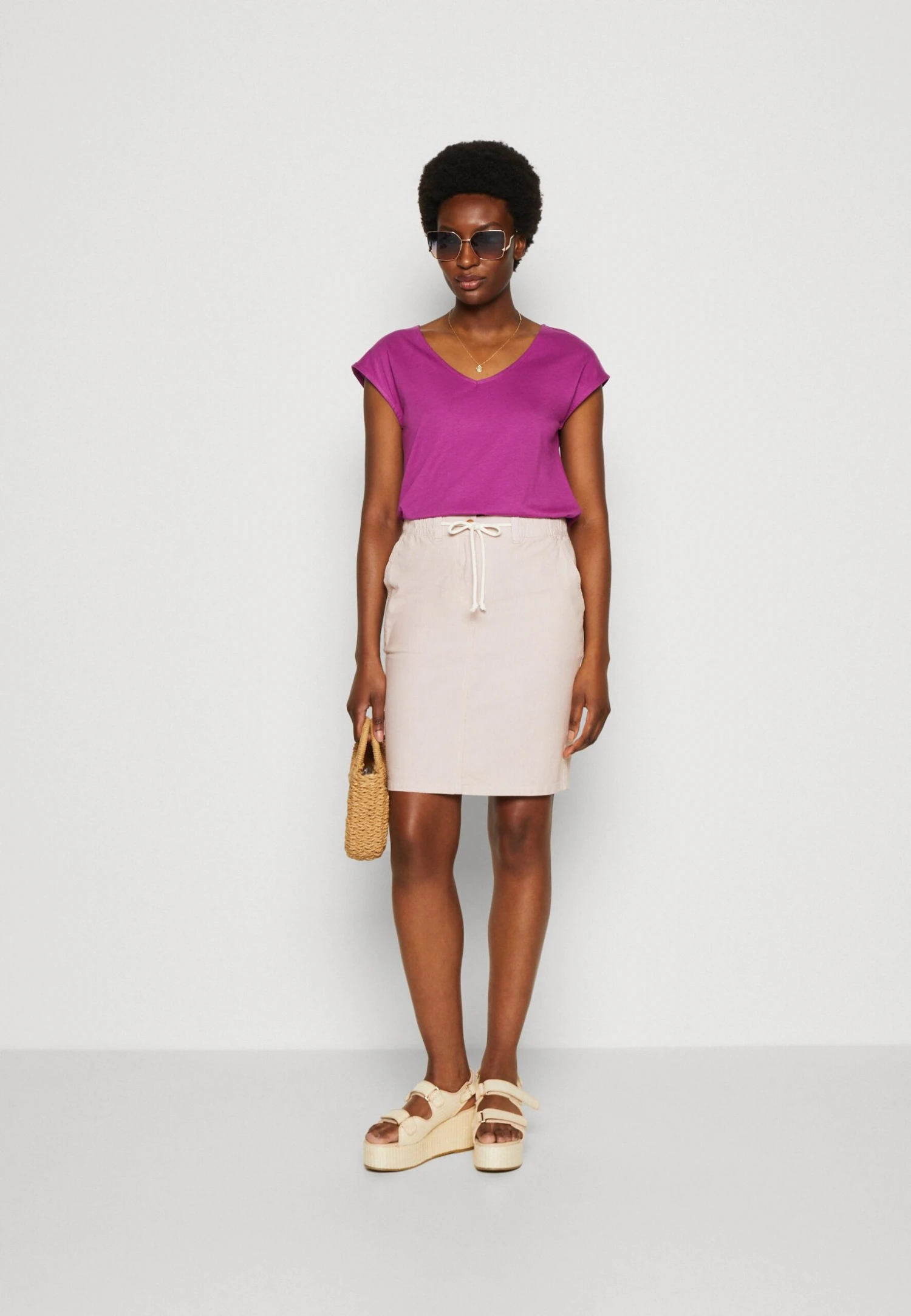 Anna Field T-shirt Basic - Purple - obrazek 2