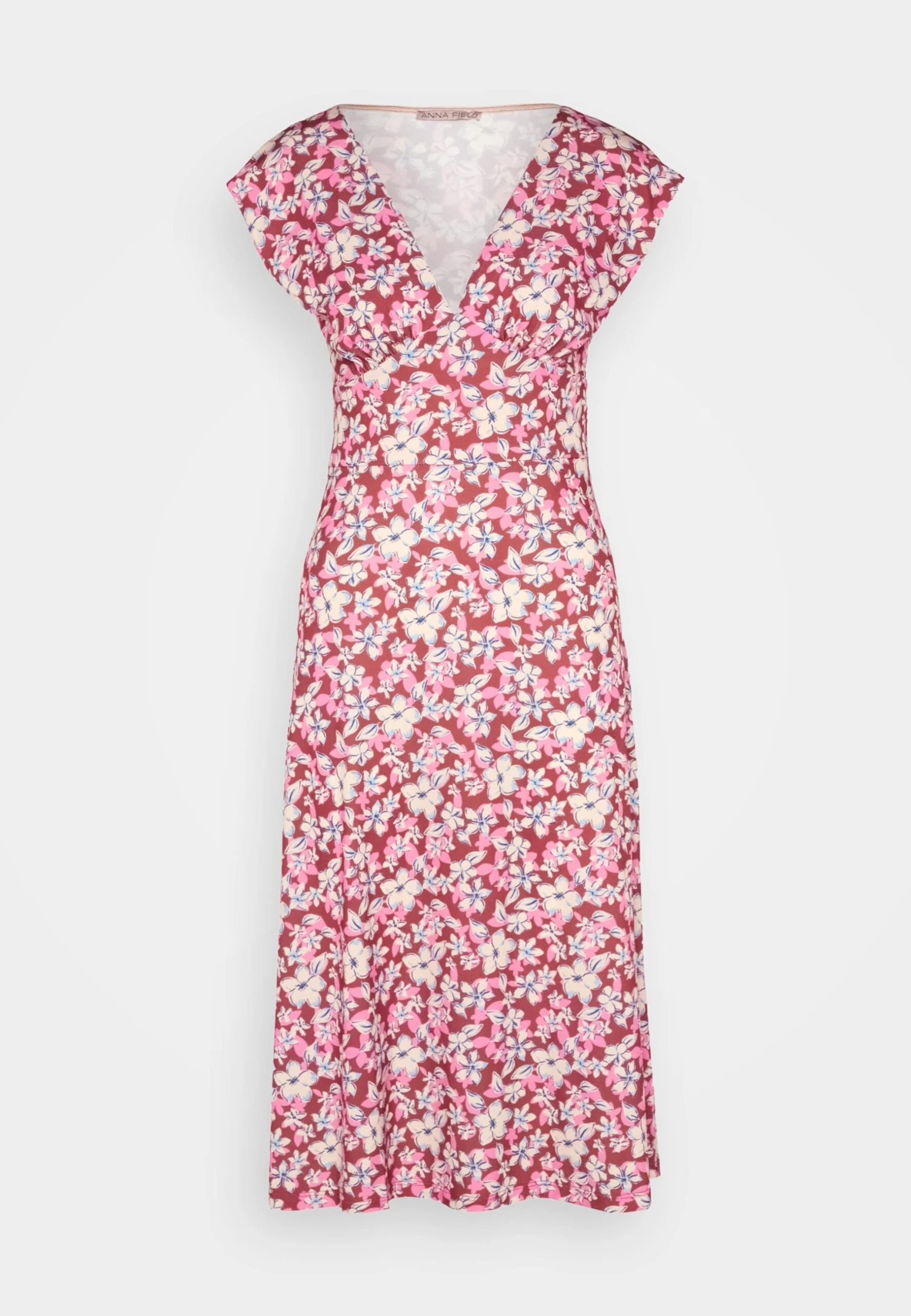 Anna Field Sukienka Z Dżerseju - Brown/beige/pink - obrazek 5