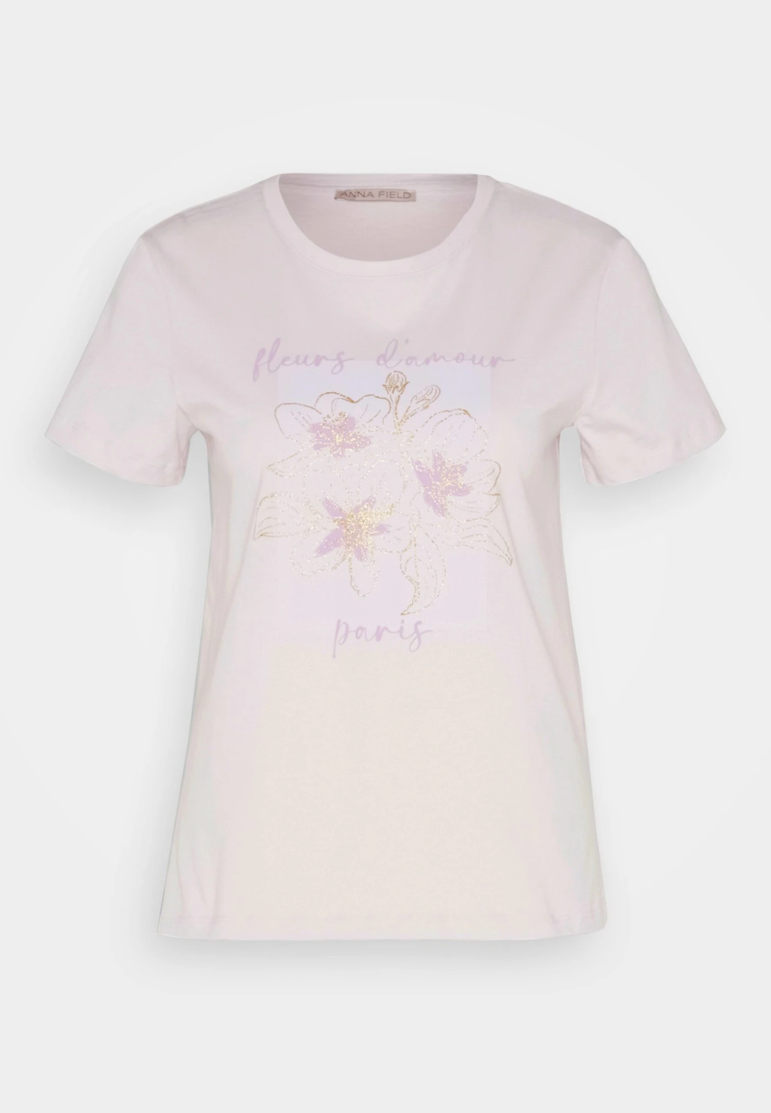 Anna Field T-shirt Z Nadrukiem - Lilac - obrazek 5