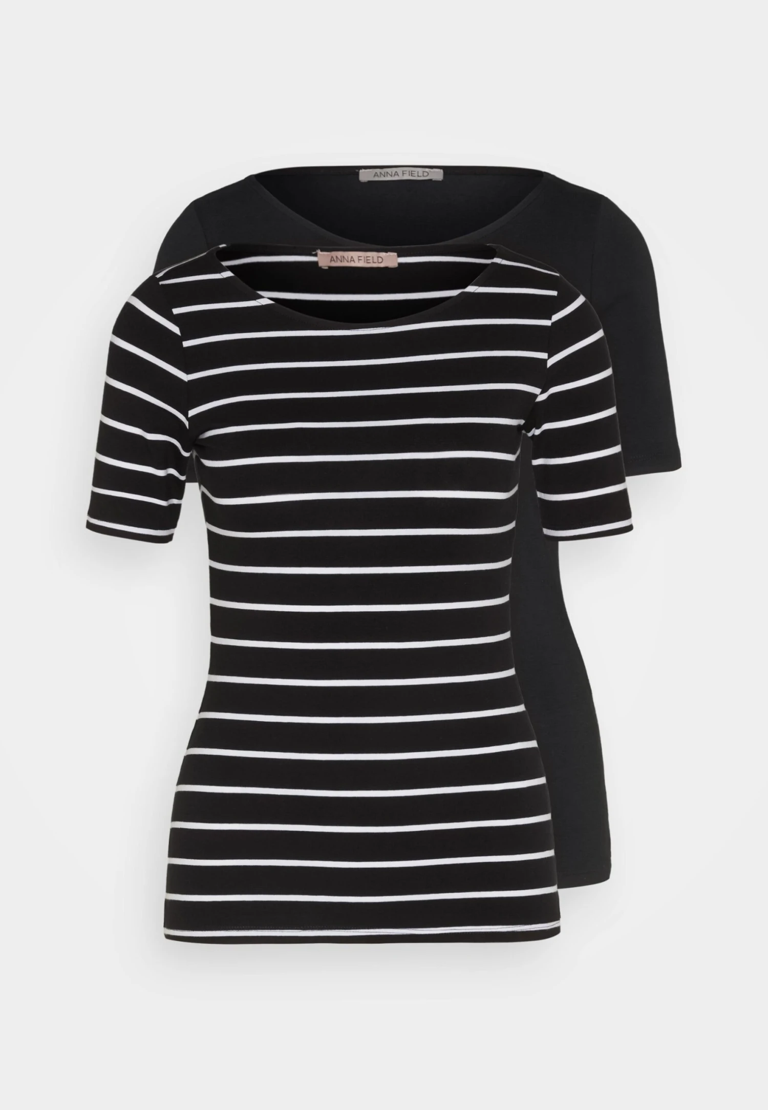 Anna Field T-shirt Z Nadrukiem - Black/black - obrazek 6