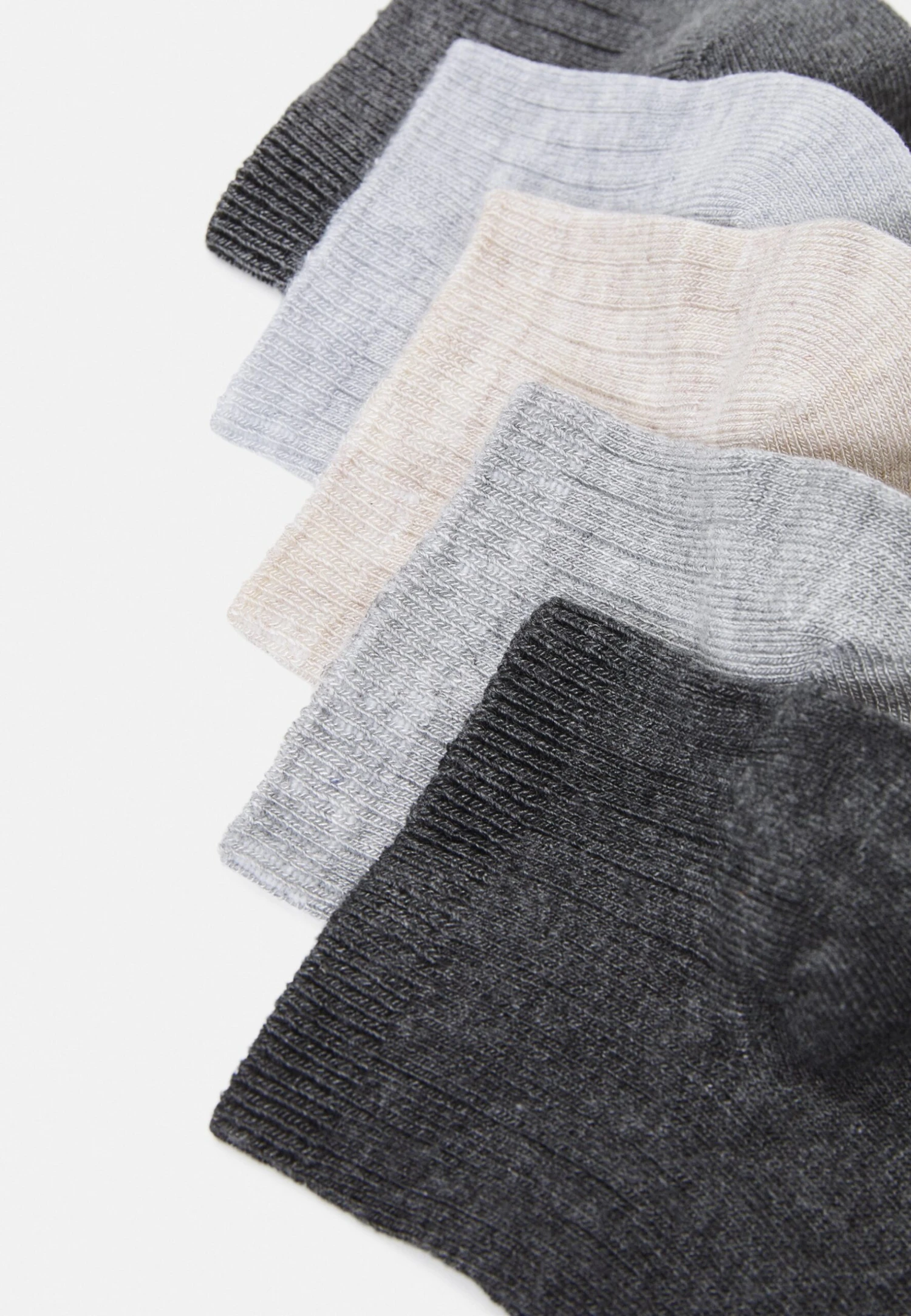 Anna Field SOFT RIBBED SNEAKER SOCKS 5PACK - Skarpety - Grey/beige - obrazek 2