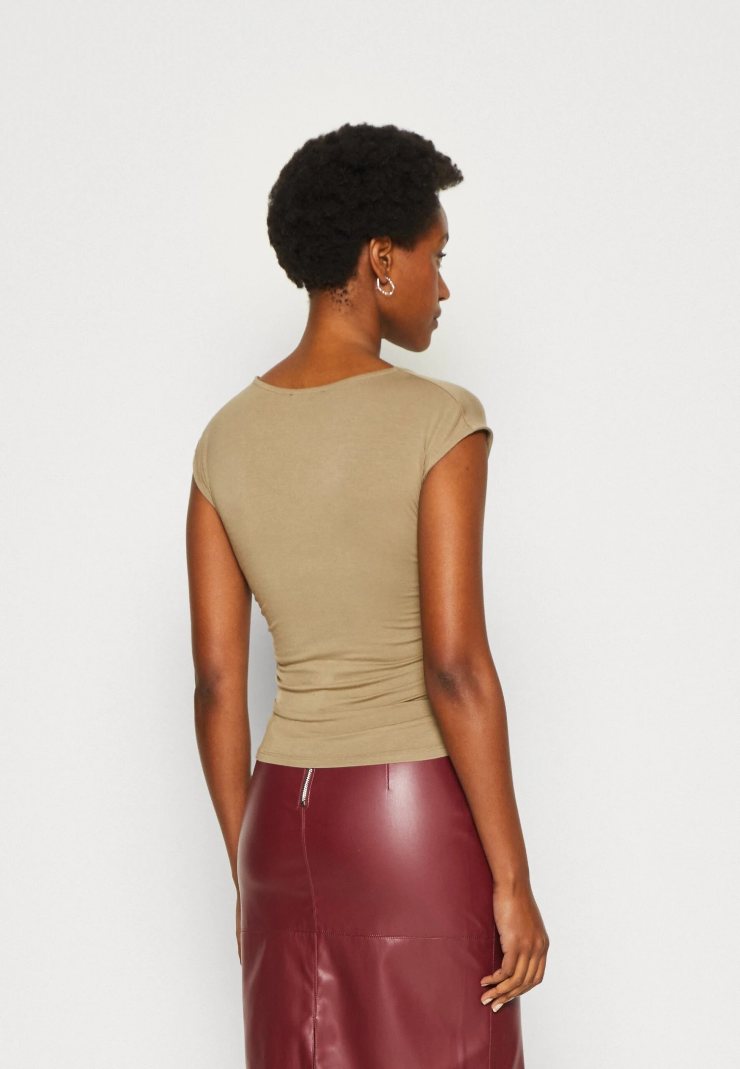 Anna Field T-shirt Z Nadrukiem - Beige - obrazek 3