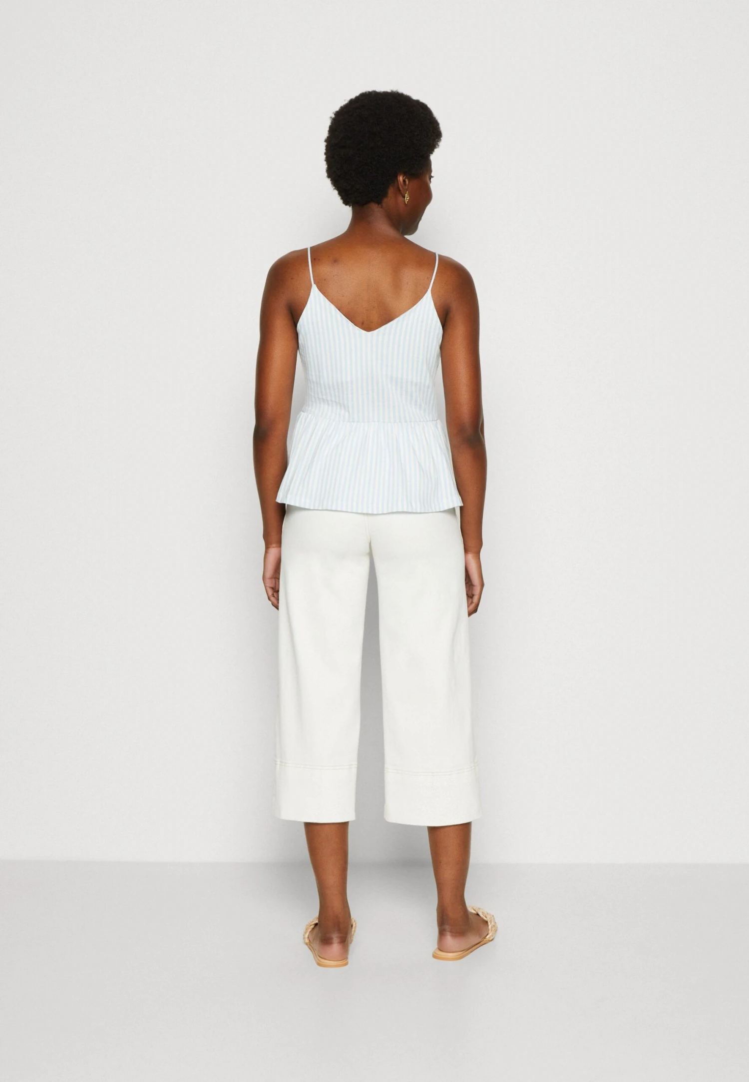 Anna Field Top - Light Blue/white - obrazek 3