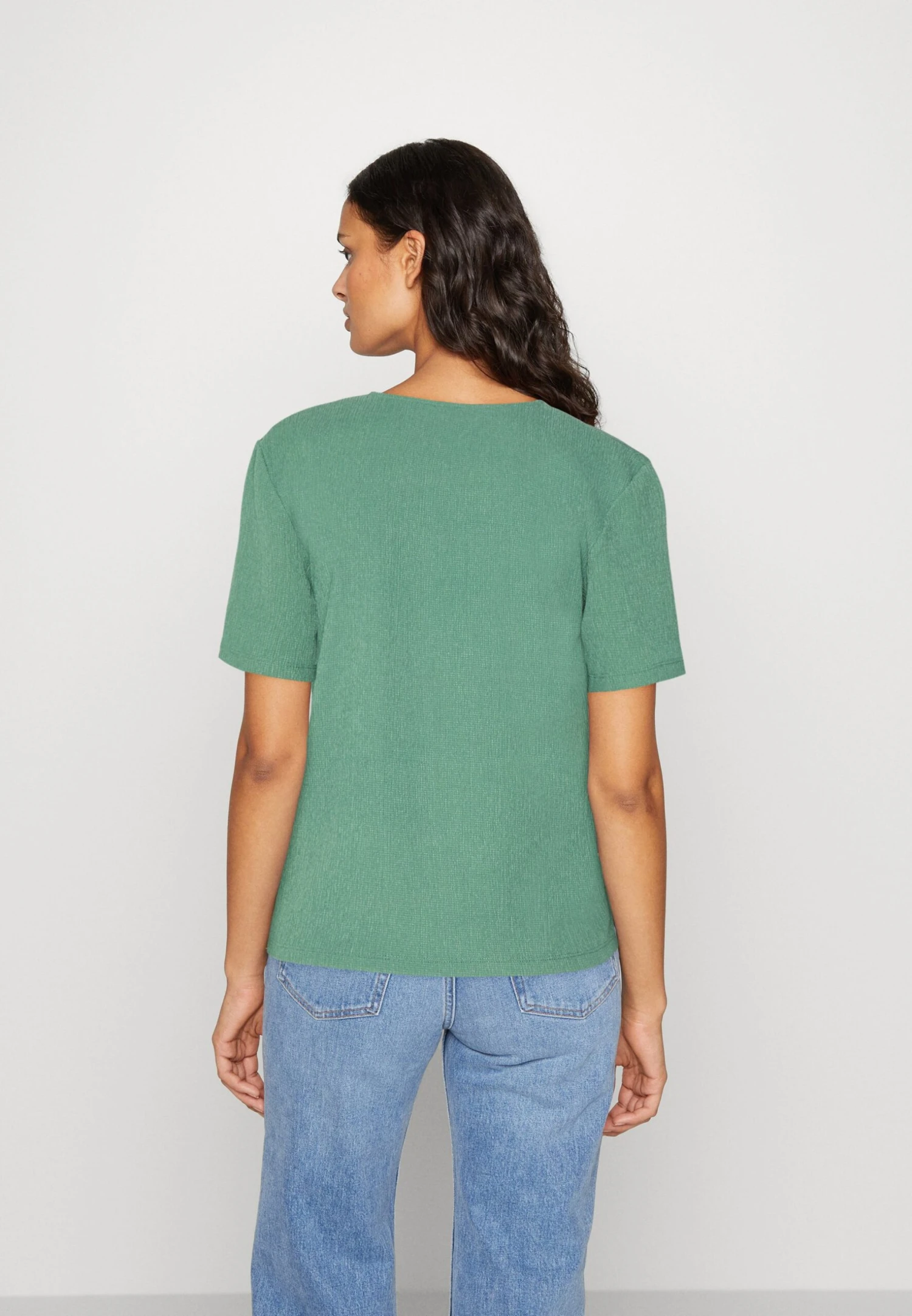 Anna Field T-shirt Z Nadrukiem - Dark Green - obrazek 3