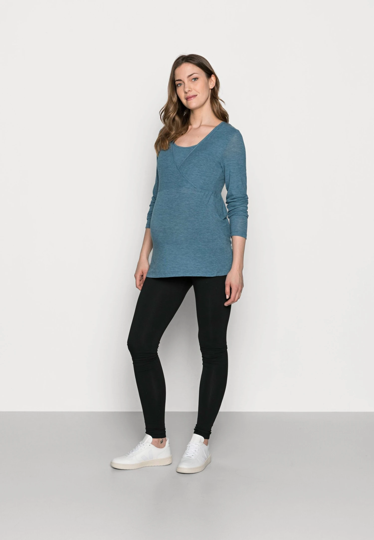 7/8 LENGTH MATERNITY LEGGINGS 2 PACK - Legginsy - Black