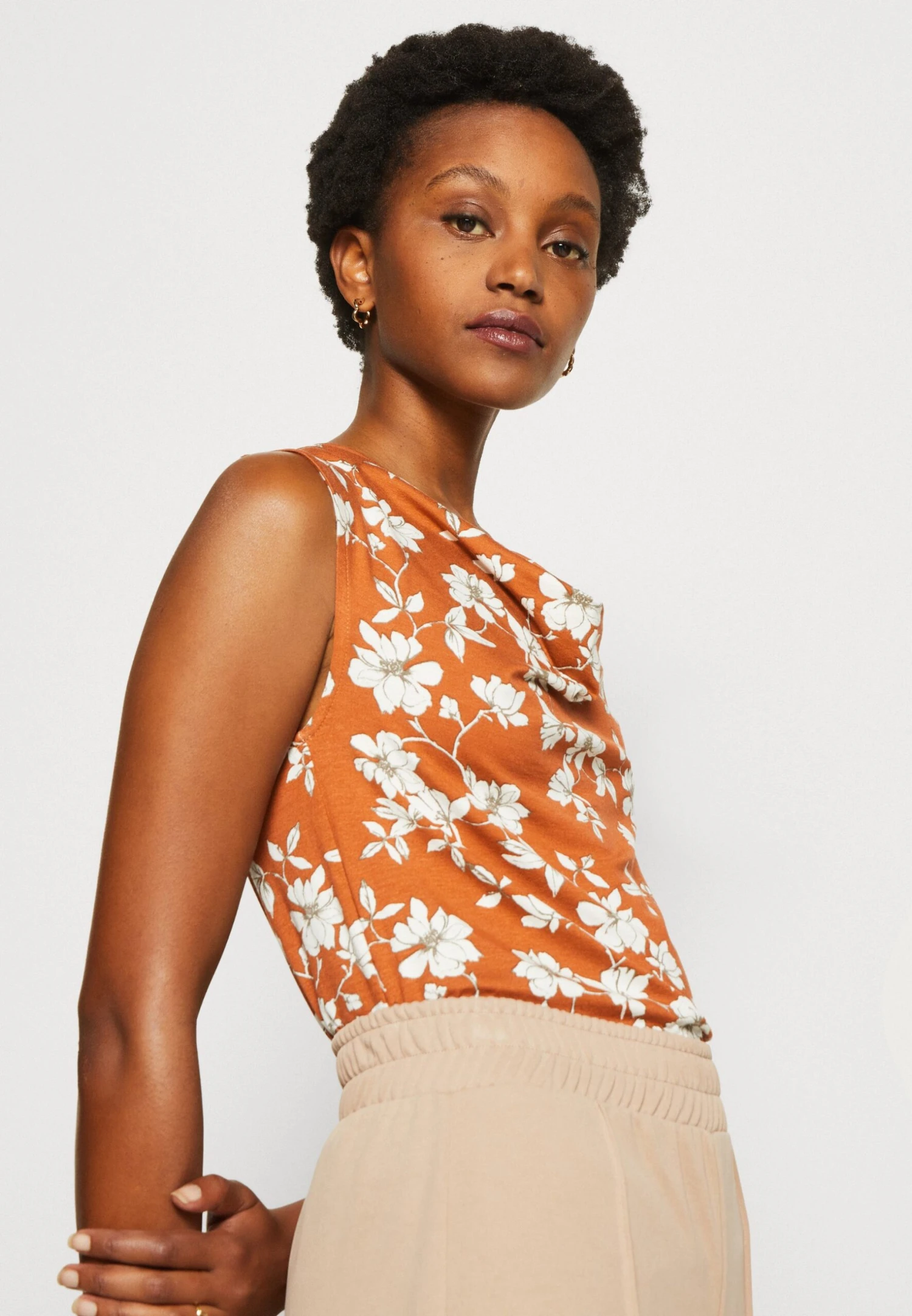 Anna Field Top - Brown/white - obrazek 4