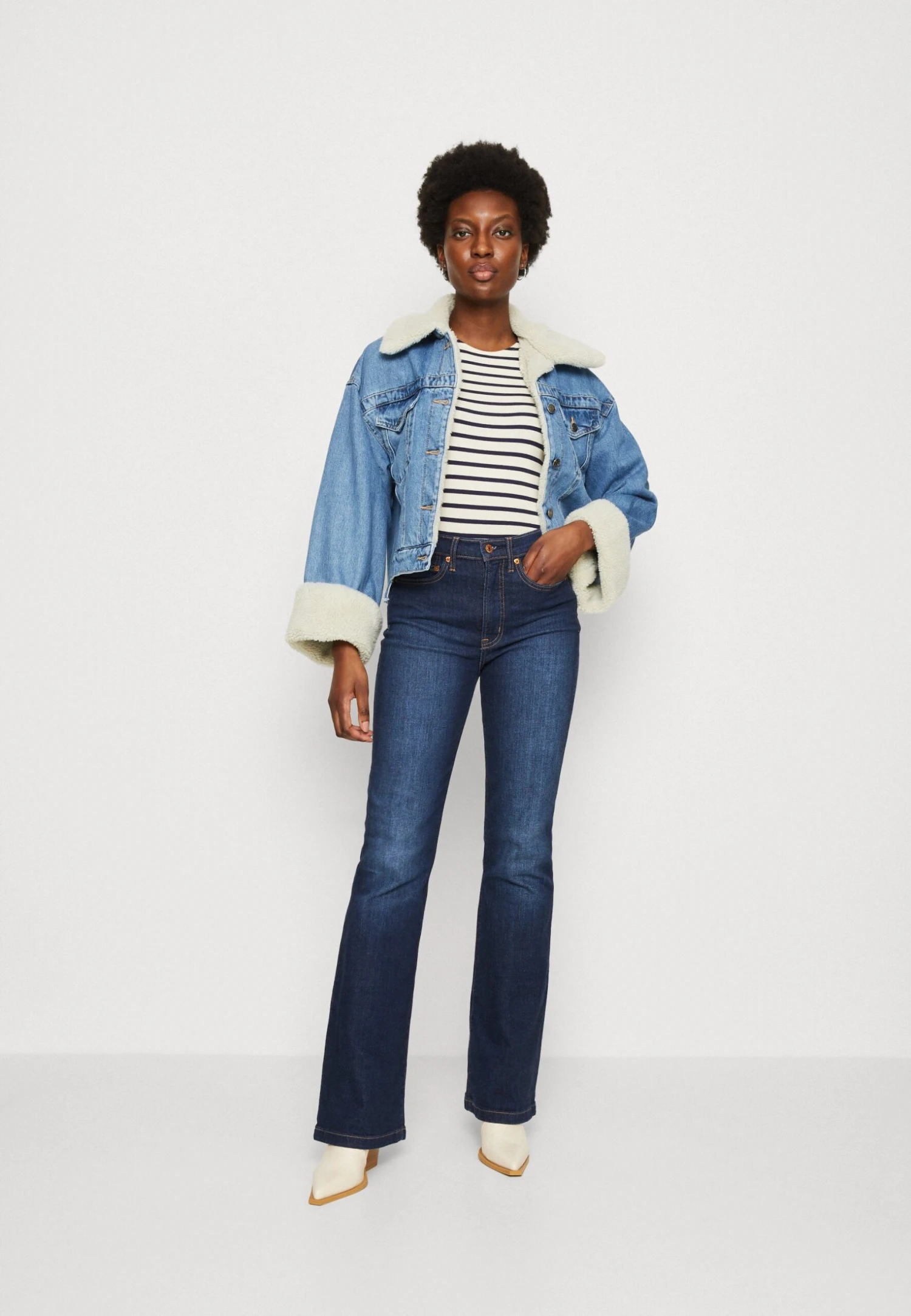 Anna Field T-shirt Z Nadrukiem - Dark Blue/white - obrazek 2