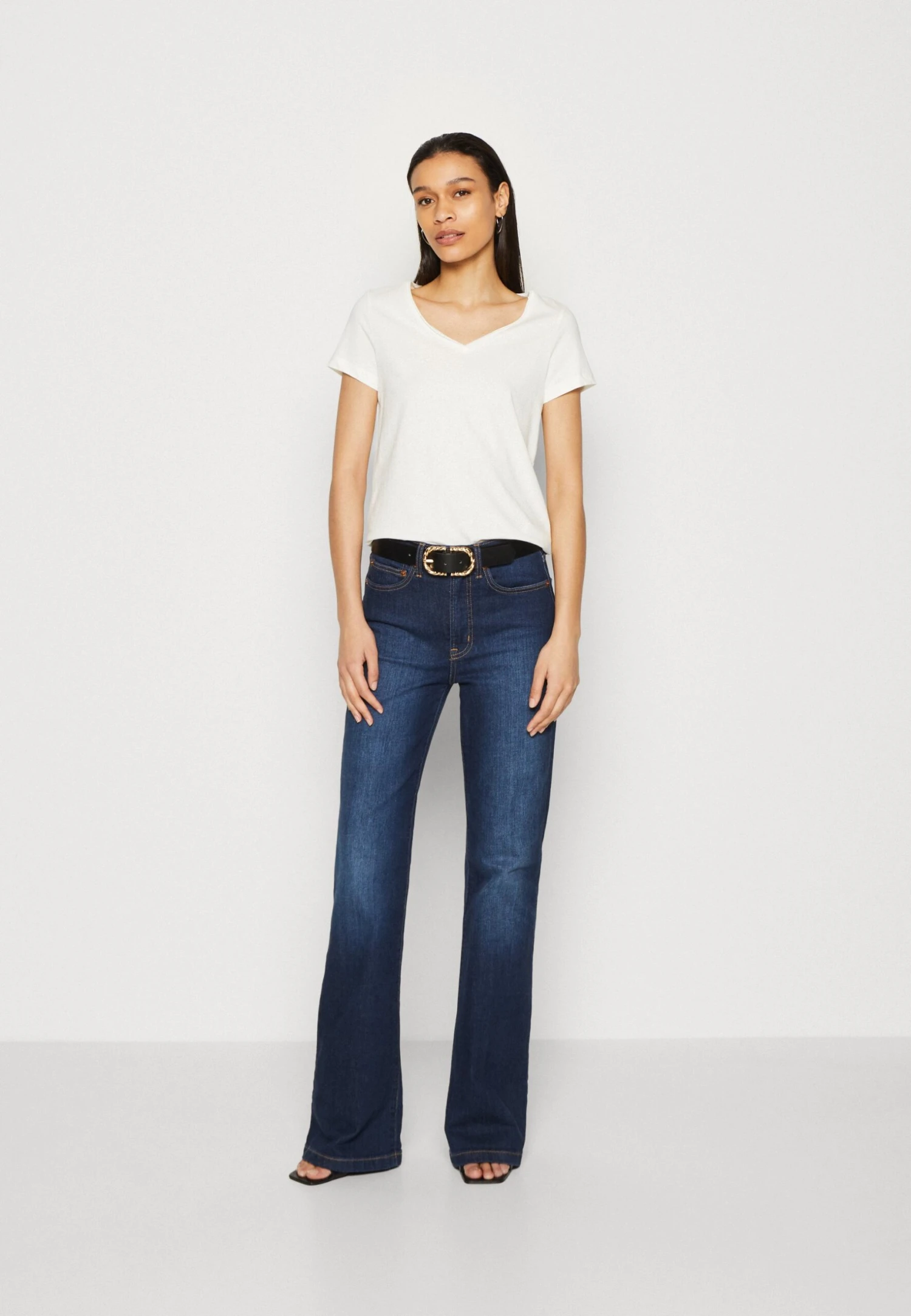 Anna Field 3 PACK - T-shirt Basic - Dark Yellow/purple/white