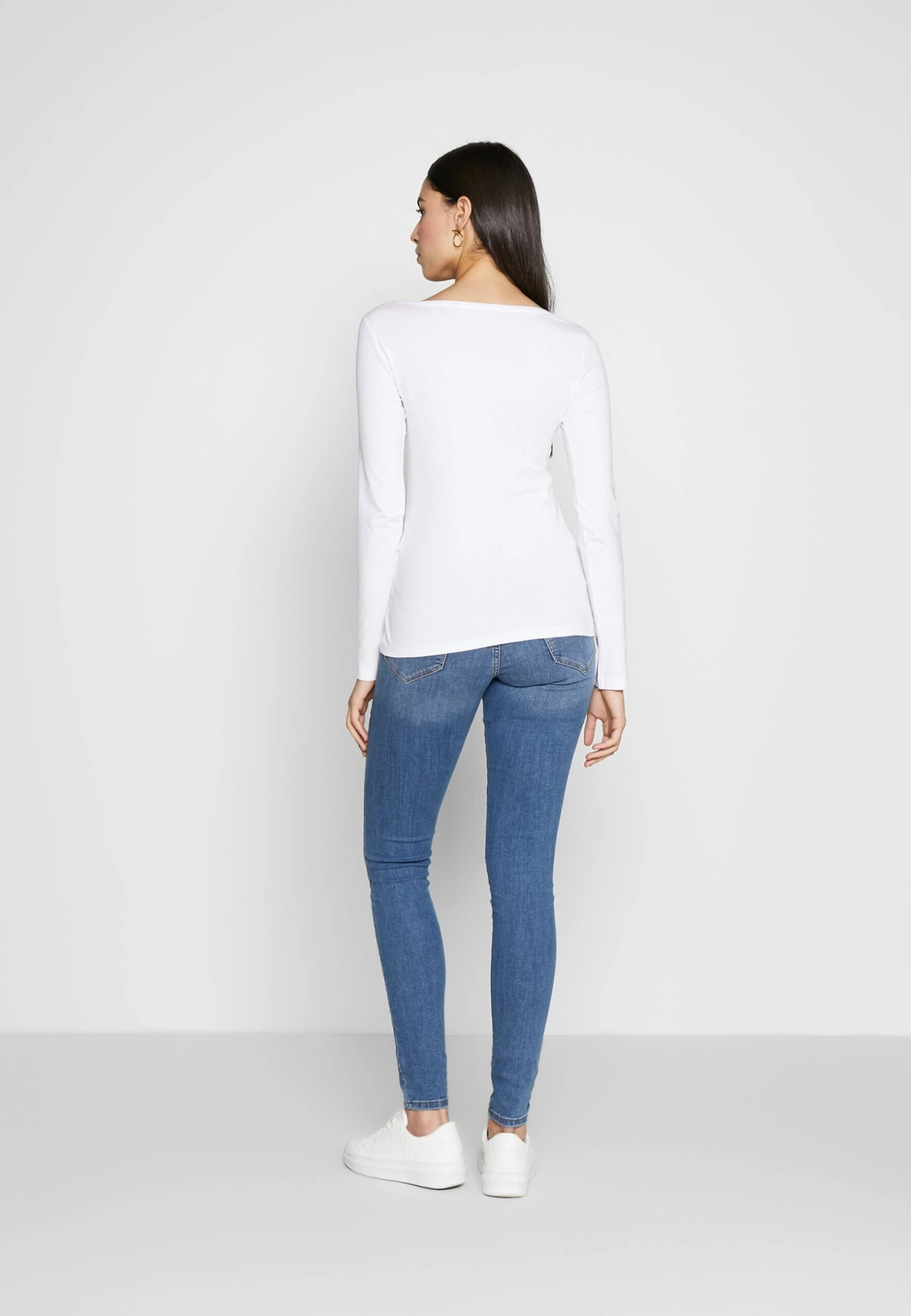 BASIC LONG SLEEVE TOP - Bluzka Z Długim Rękawem - White - obrazek 3