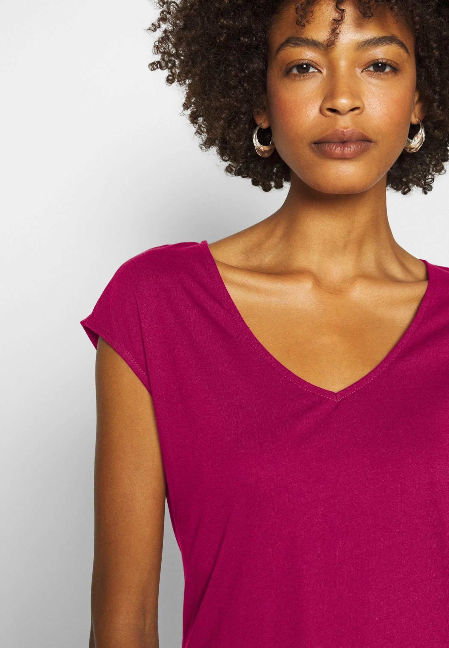 Anna Field T-shirt Basic - Berry - obrazek 6