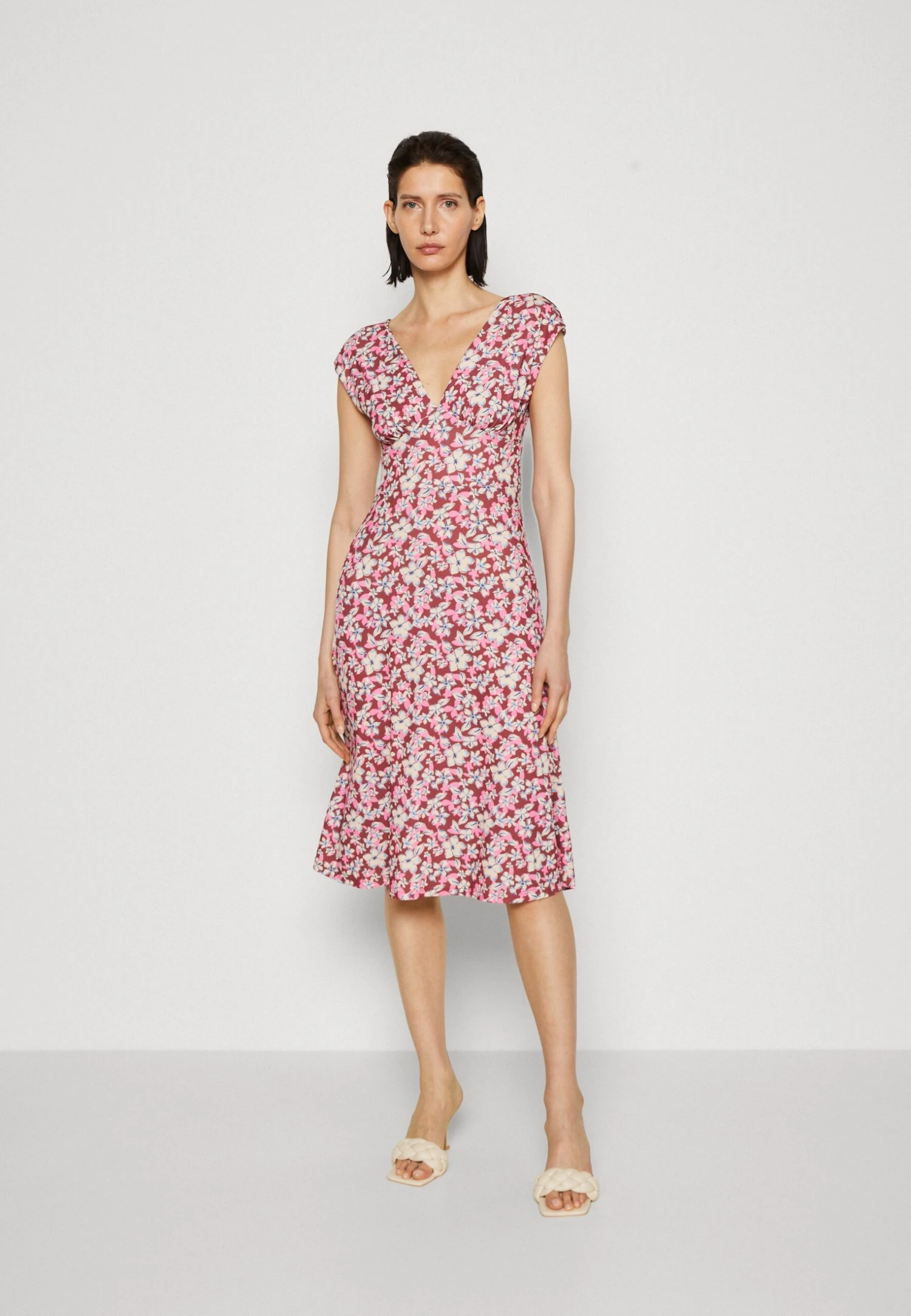 Anna Field Sukienka Z Dżerseju - Brown/beige/pink