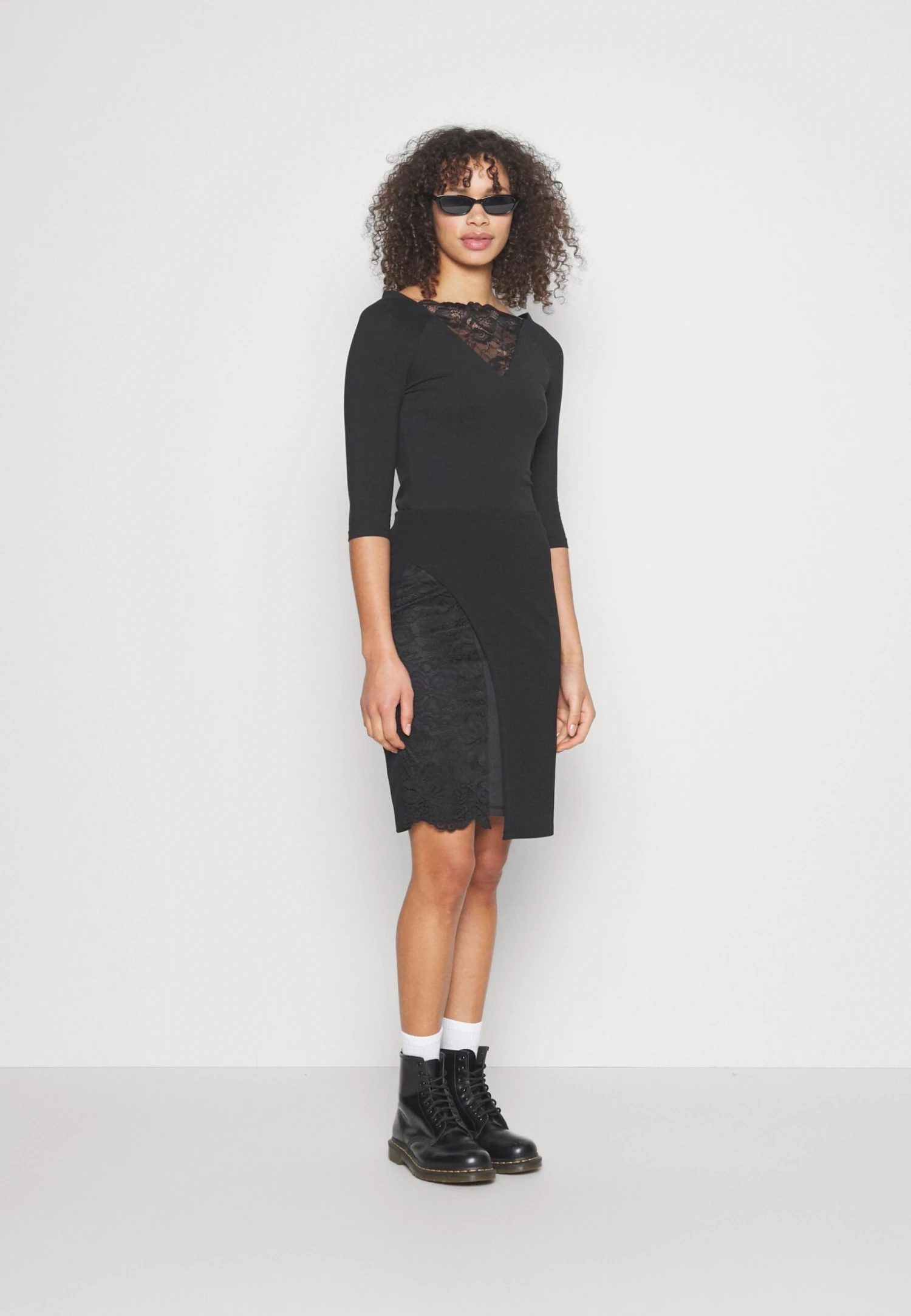 PANEL ASYMMETRIC SKIRT - Spódnica Mini - Black - obrazek 2