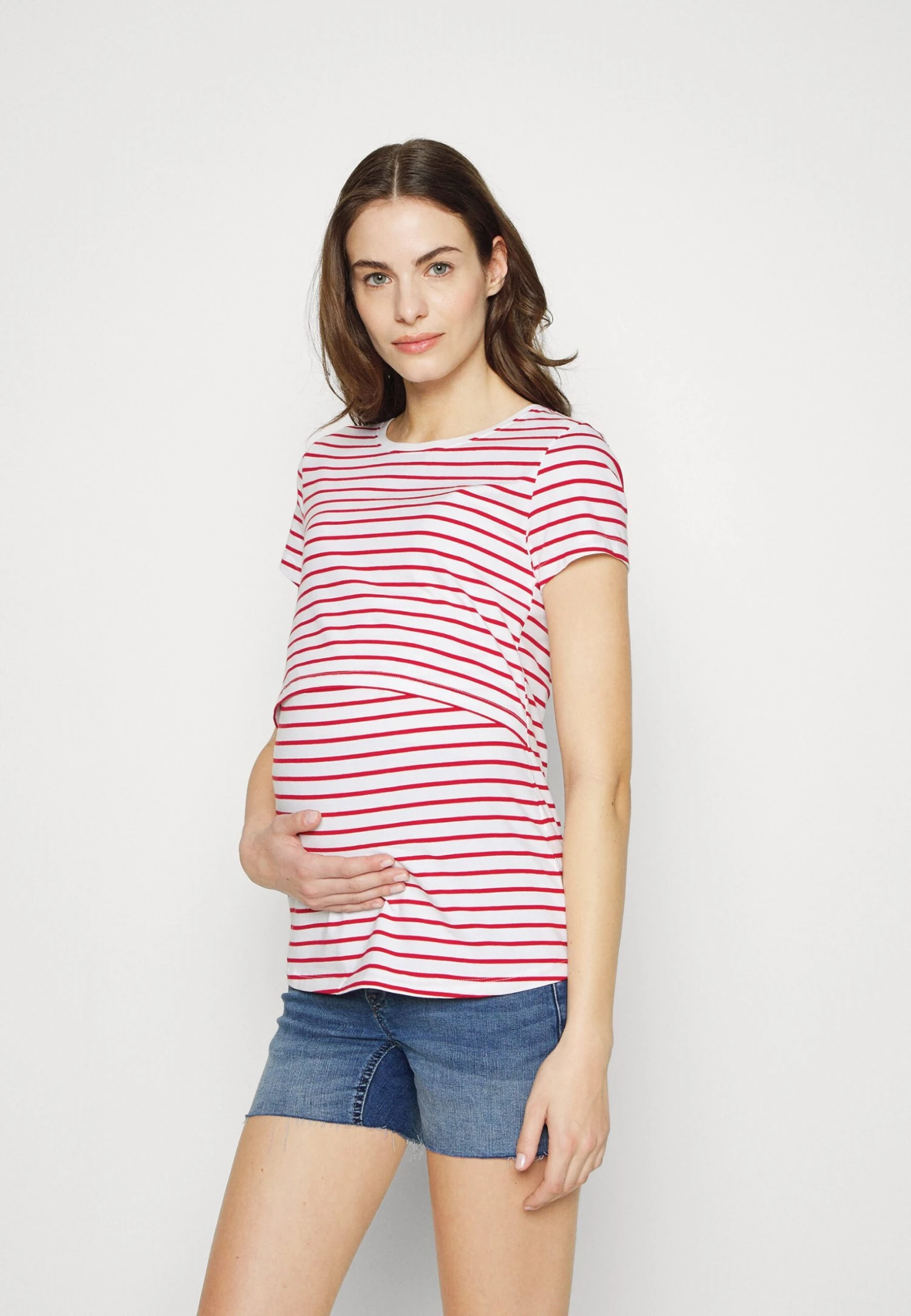 2 PACK - T-shirt Basic - Dark Red/white/ Dark Blue