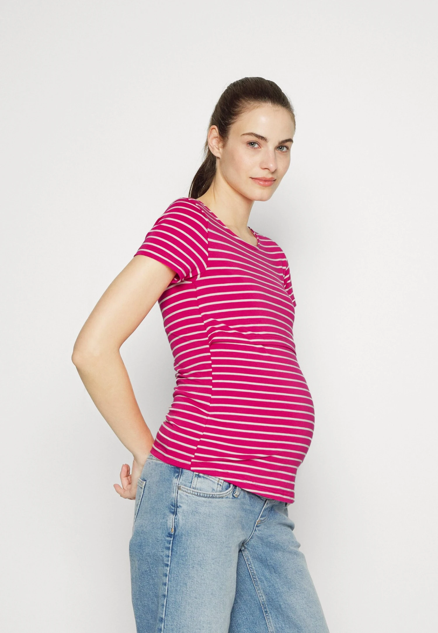 2 PACK - T-shirt Basic - Pink - 402_white - 001_white - 001 - obrazek 4