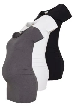 3er PACK - T-shirt Basic - White/black/dark Grey