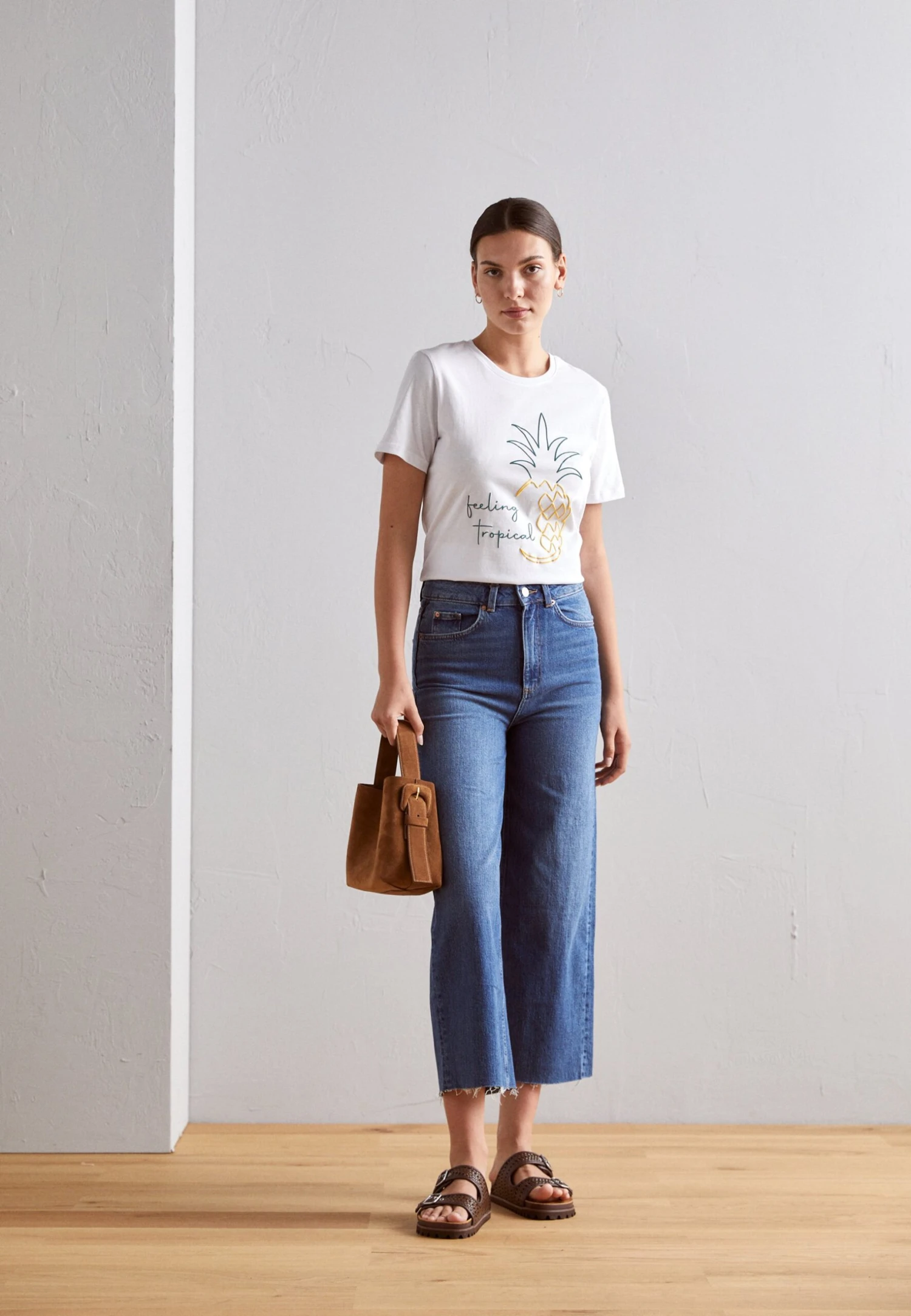 Anna Field HATTIE PINEAPPLE PUFF - T-shirt Z Nadrukiem - White - obrazek 2