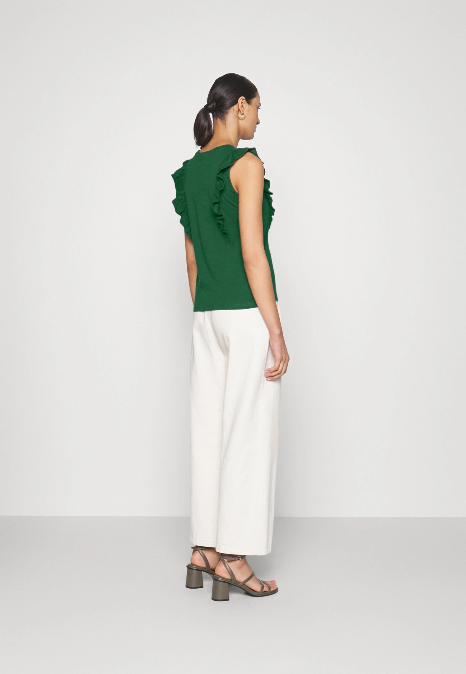 Anna Field T-shirt Basic - Dark Green - obrazek 3