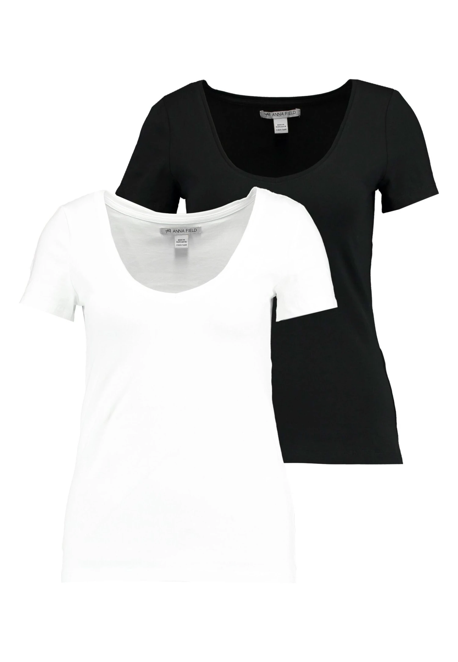 Anna Field 2 PACK - T-shirt Basic - White/black - obrazek 4