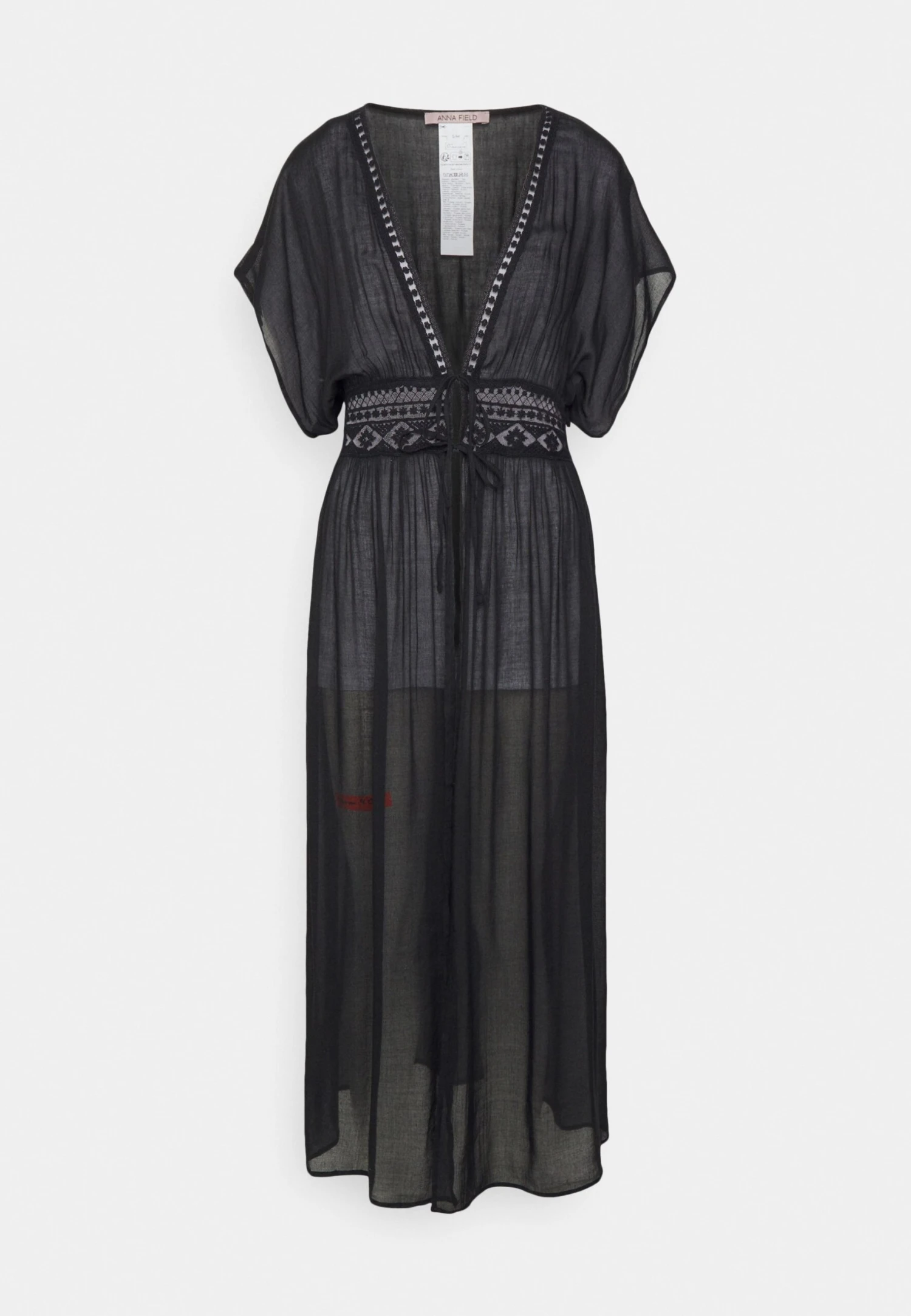 Anna Field EMBROIDERED COVER UP / 802 - BLACK - Akcesoria Plażowe - 802 - Black - obrazek 4