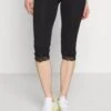 Anna Field Capri Leggings With Lace - Legginsy - Black