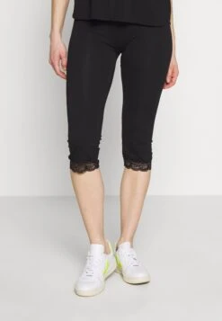Anna Field Capri Leggings With Lace - Legginsy - Black