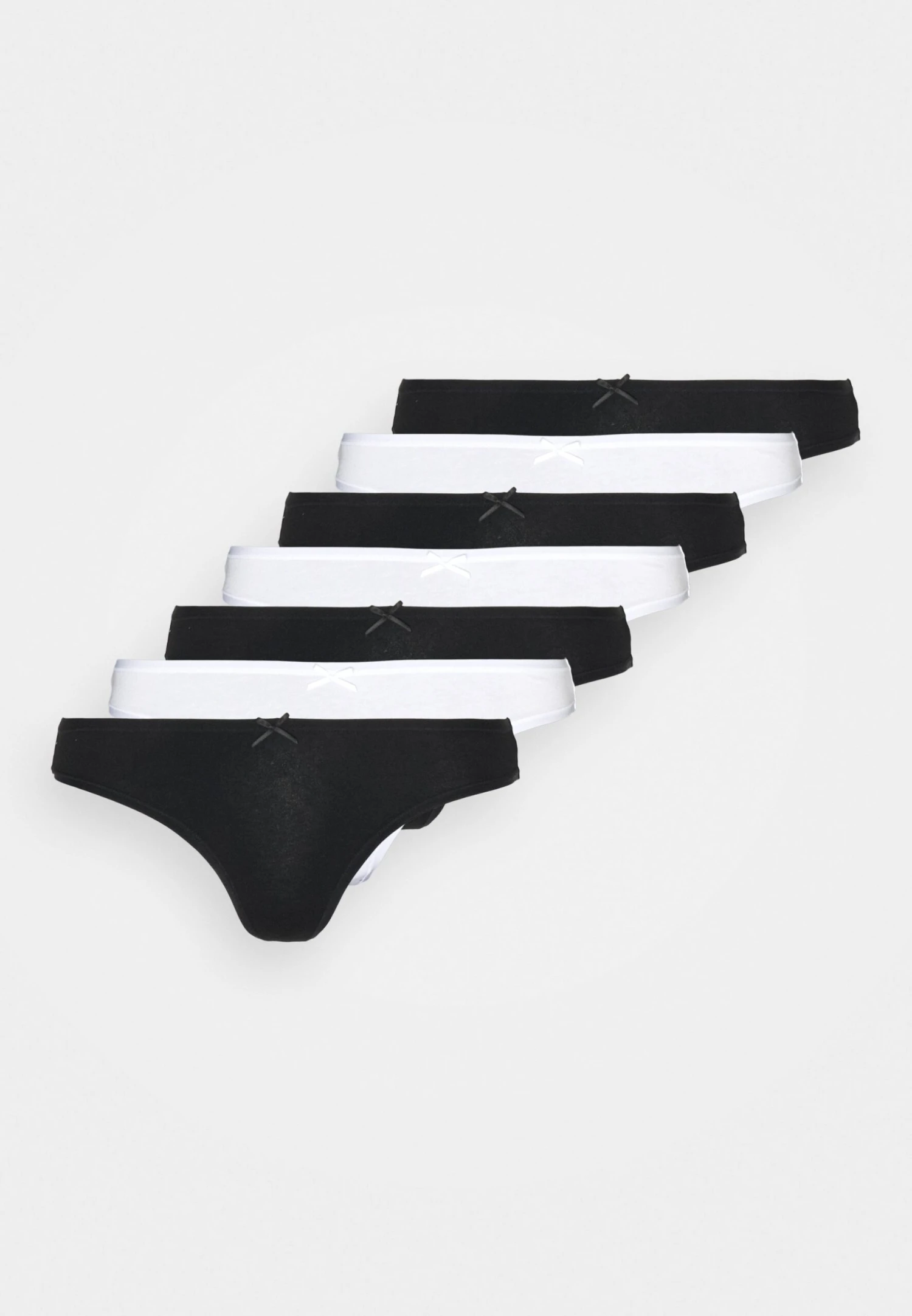 Anna Field GEORGINA 7PP THONG COTTON - Stringi - Black/white - obrazek 5