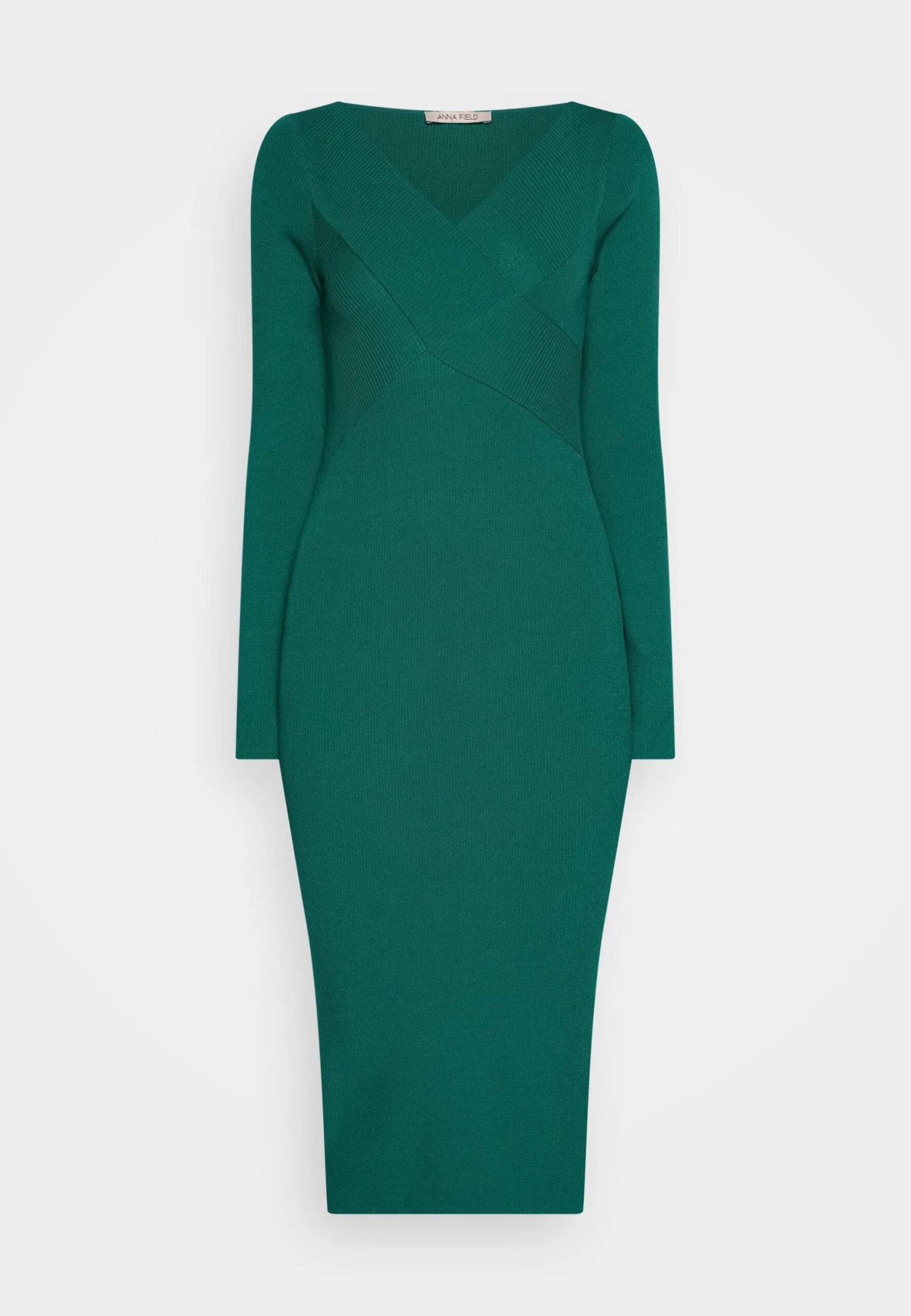 Anna Field V AUSSCHNITT BODYCON MIDI STRICKKLEID - Sukienka Etui - Green - obrazek 5