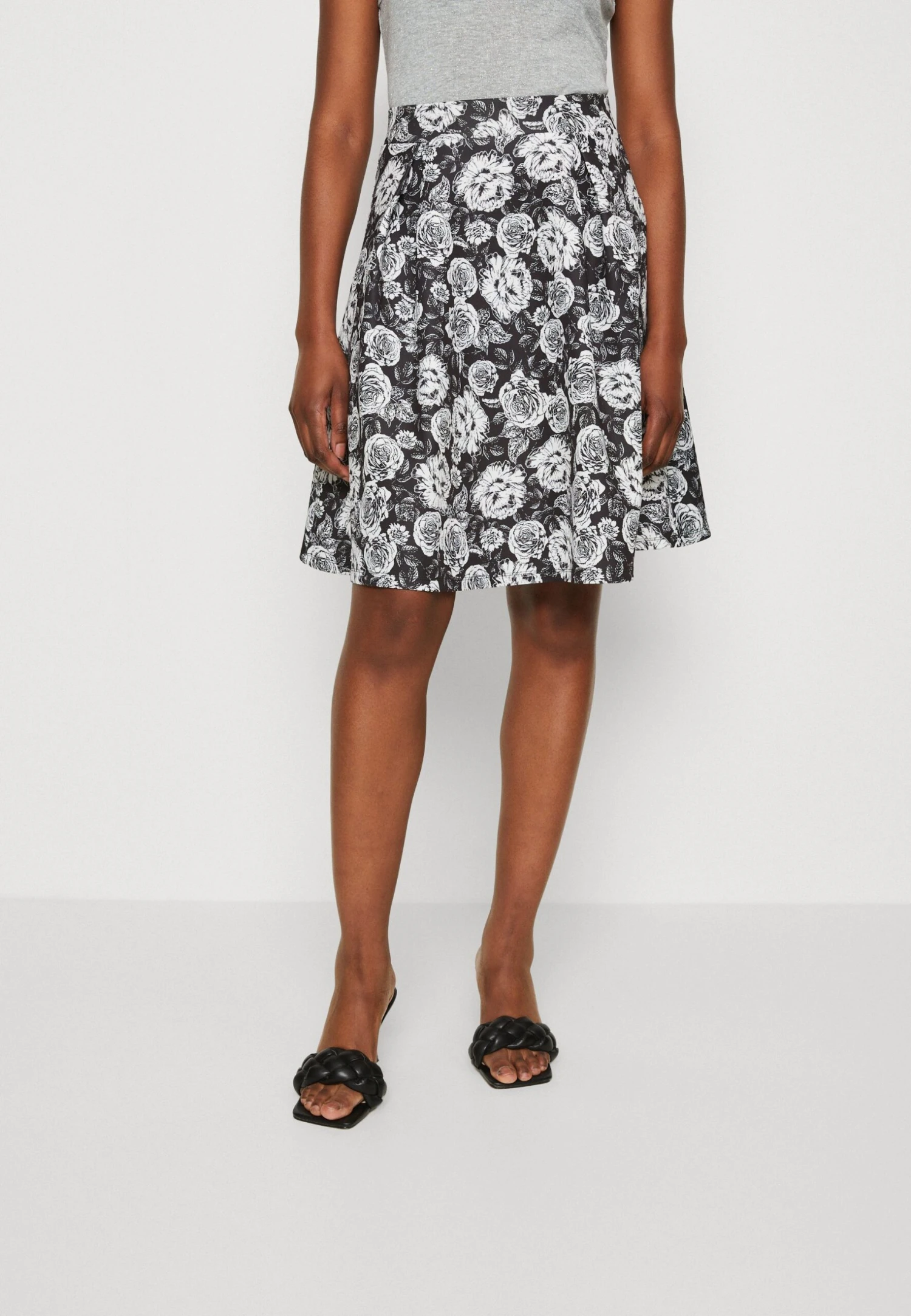 Anna Field Spódnica Plisowana - Black/white