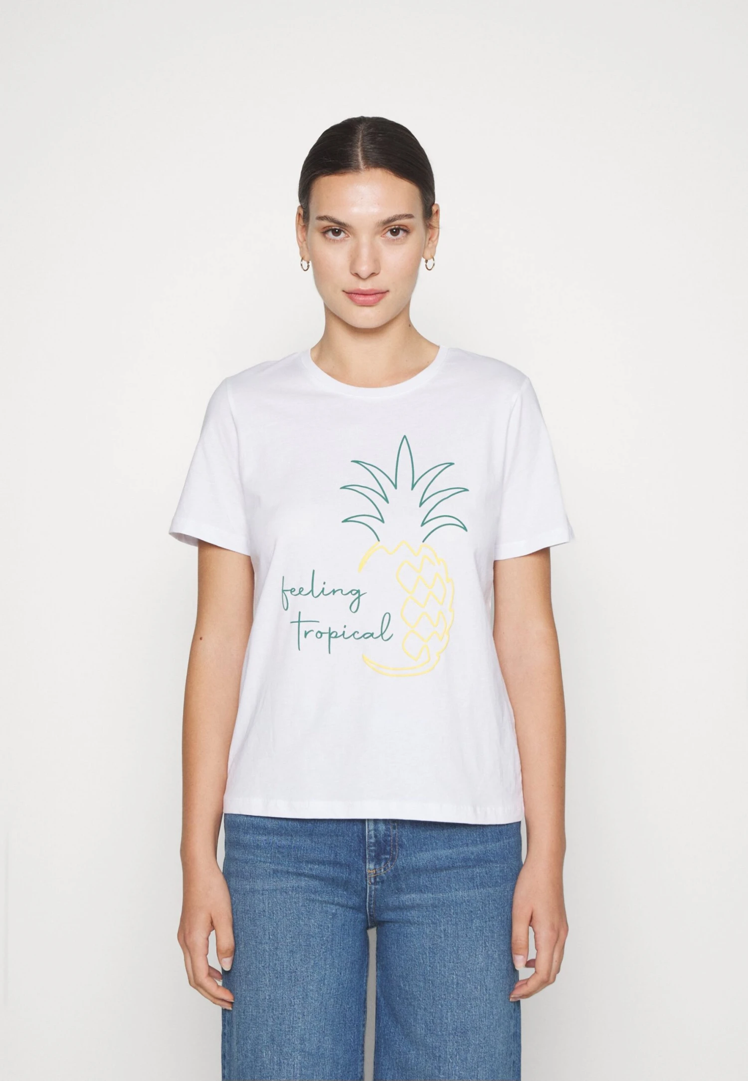 Anna Field HATTIE PINEAPPLE PUFF - T-shirt Z Nadrukiem - White - obrazek 3