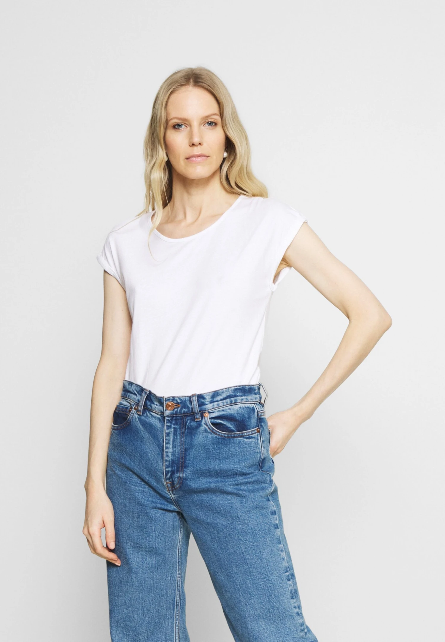 Anna Field 3 PACK - T-shirt Basic - Black/white/mottled Light Grey - obrazek 2