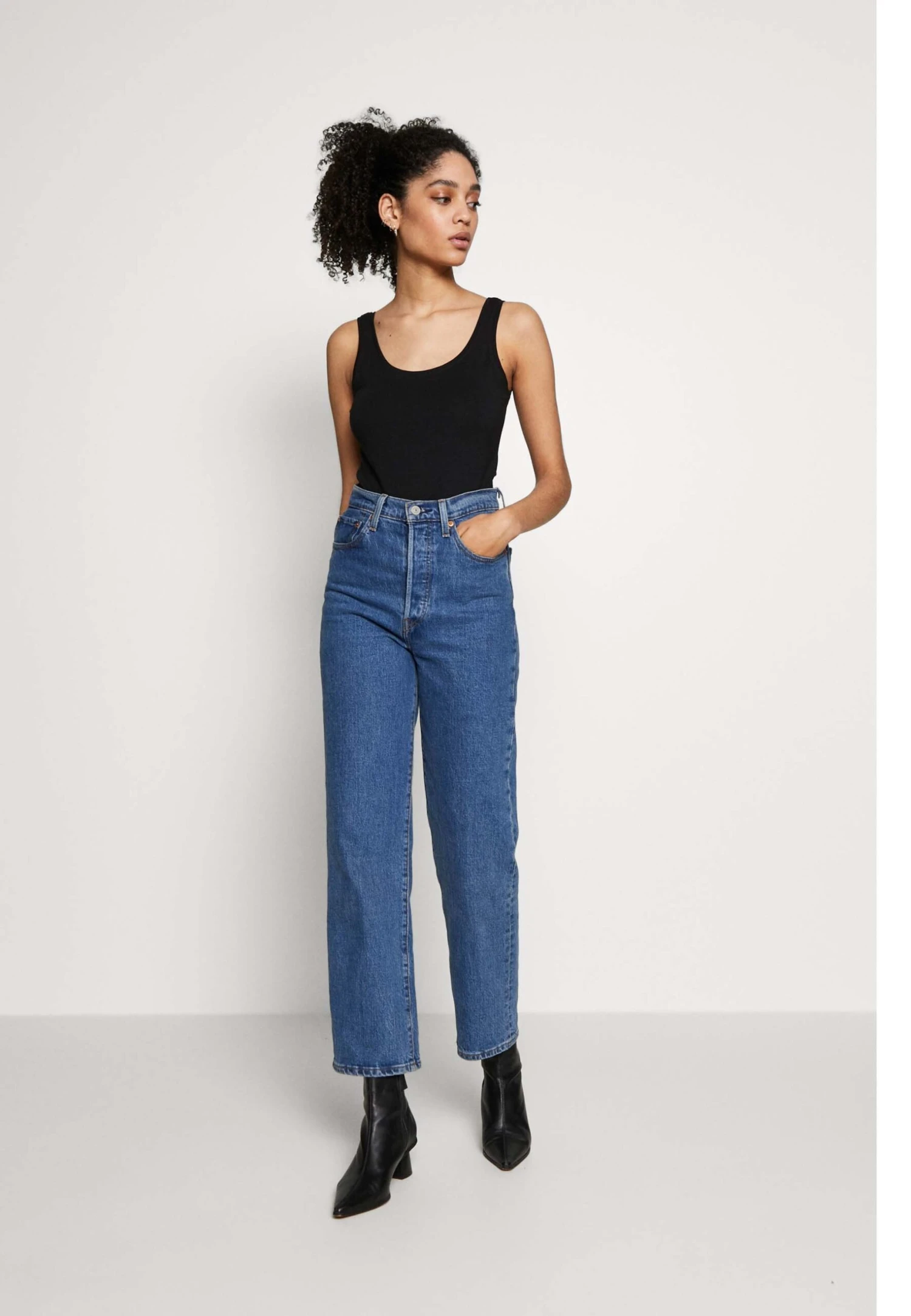 Anna Field BASIC TANK 3er Pack - Top - Black White Mottl - obrazek 2